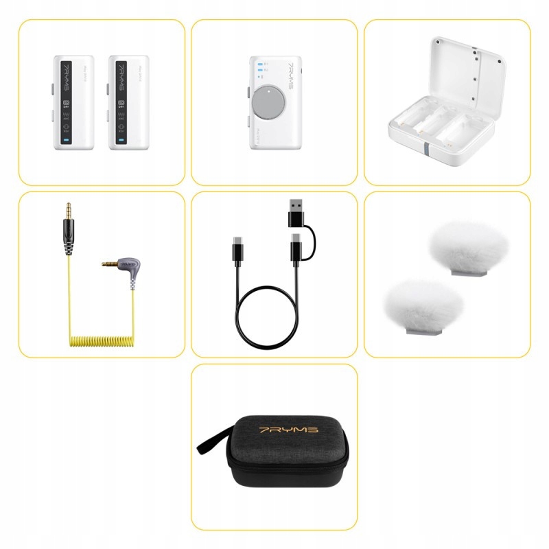 7Ryms iRay bezdrôtový mikrofón DW10 [mini jack 3.5mm Usb-c] dva vysielače