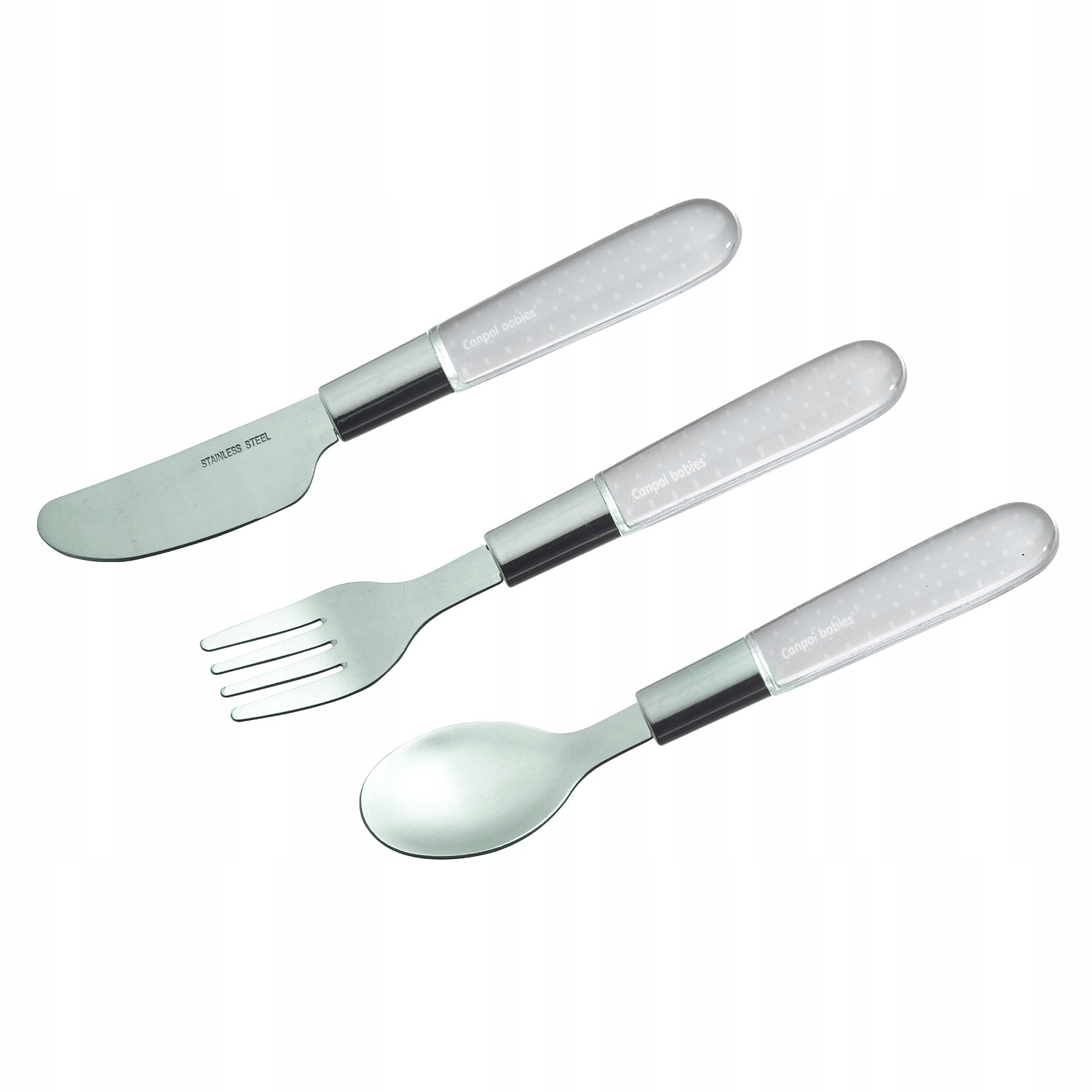 METALOWE SZTUĆCE DLA DZIECI łyżka, widelec, nóż Marka Canpol