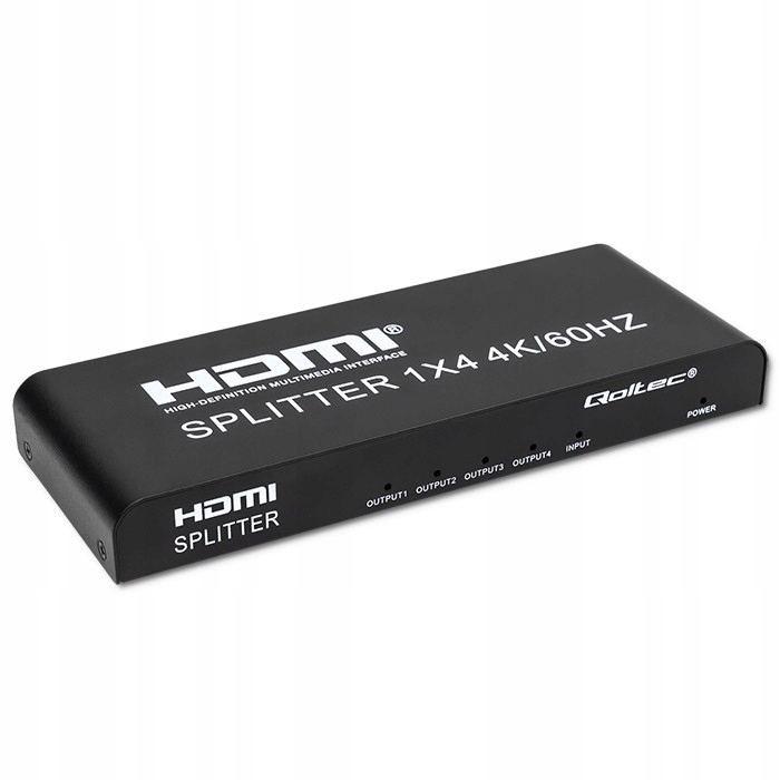 Aktivní Hdmi rozbočovač Qoltec 4x4K 60Hz, 6 Gb/s, stabilní signál