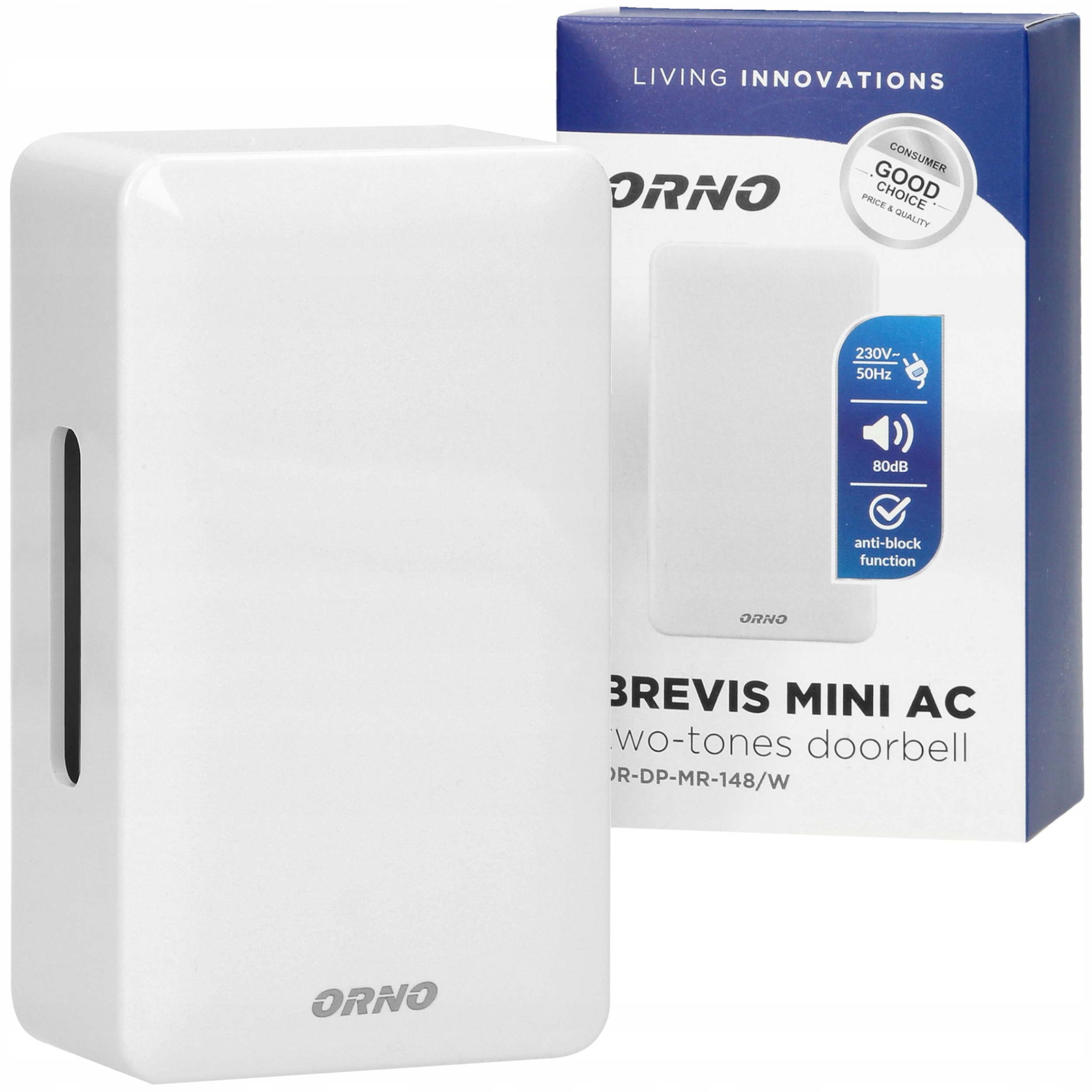 DZWONEK PRZEWODOWY DO DRZWI 230V BIM-BAM BREVIS