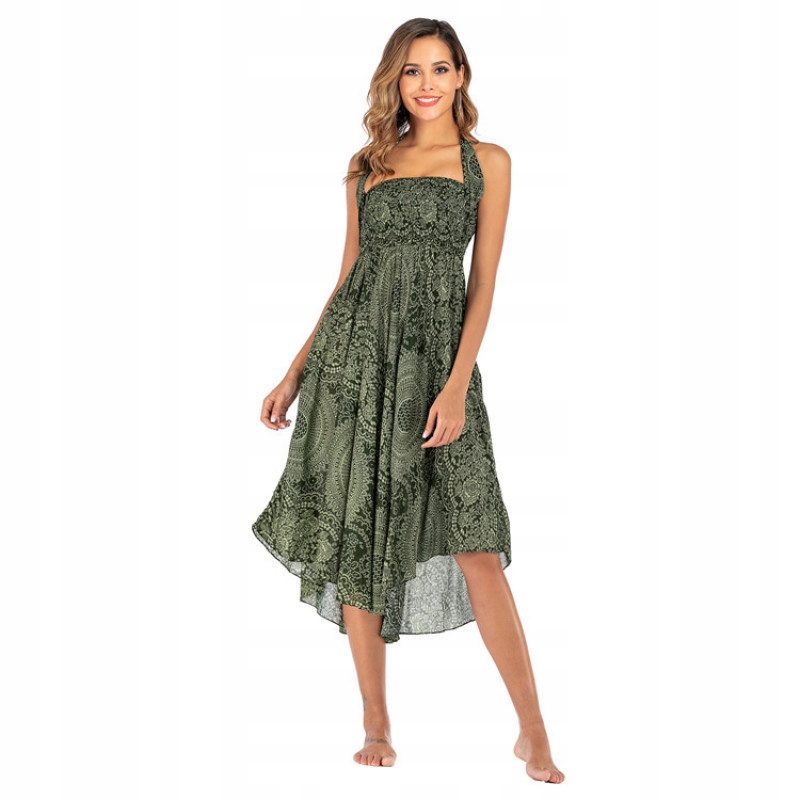 ZWIEWNA DŁUGA SPÓDNICA MAXI DO KOSTEK BOHO DAMSKA Cechy dodatkowe szelki