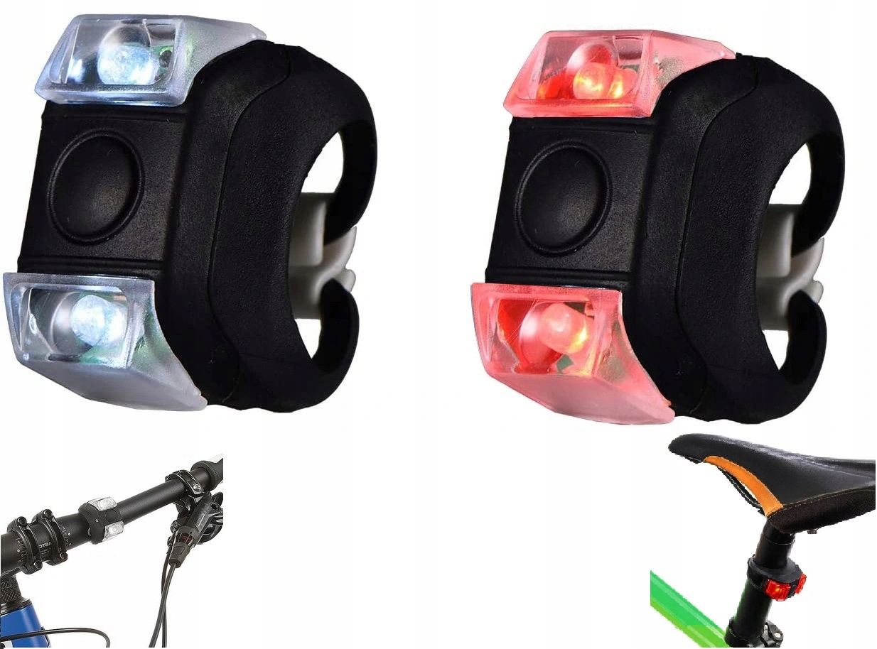 2SZT LAMPKI ROWEROWE LED LAMPKA ROWER PRZÓD TYŁ 77 Waga 20 g