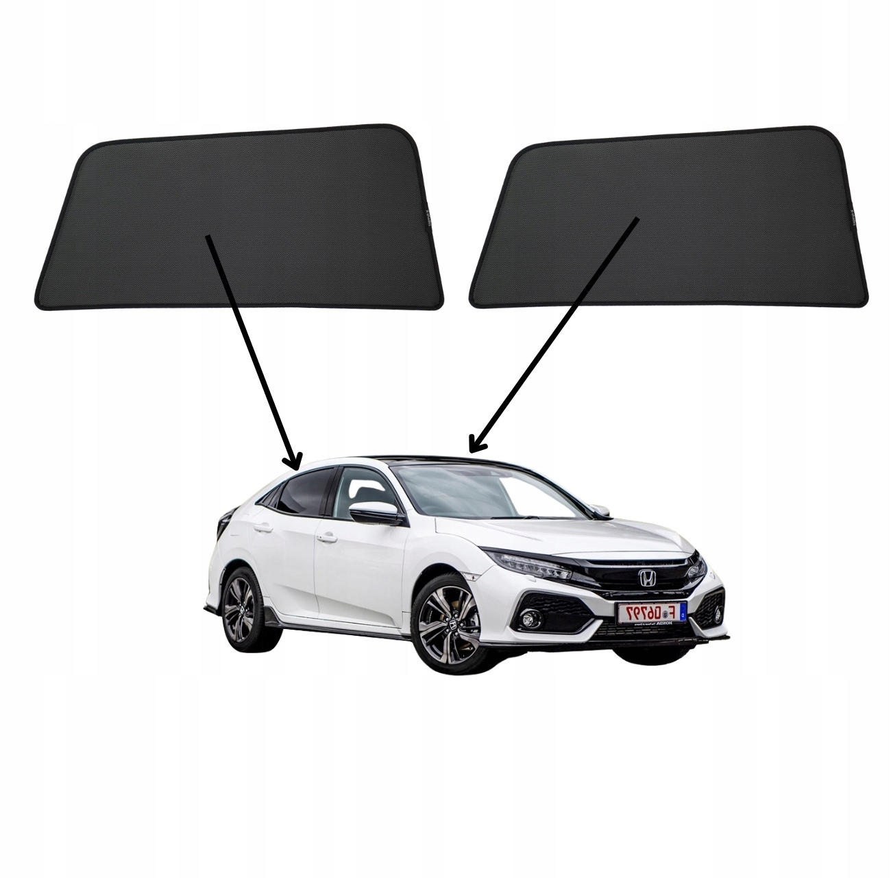 Protislnečné clony do Honda Civic X, 2017-2021, Hatchback, magnety, 2ks