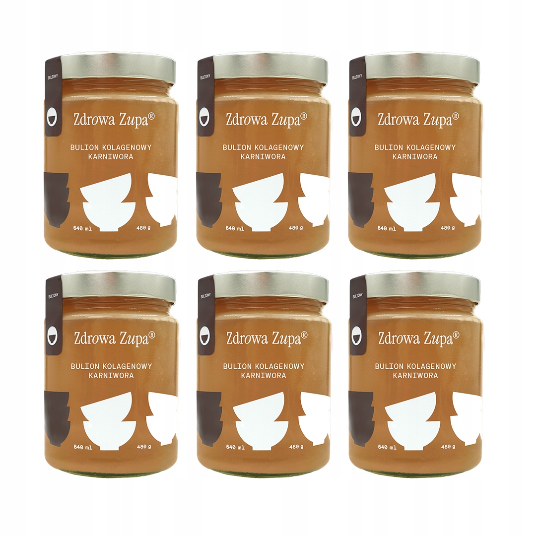 Zestaw 6 Bulionów kolagenowych Karniwora 540ml Zdrowa Zupa