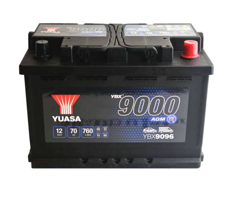 Akumulator Yuasa YBX9096 Biegunowość prawy +