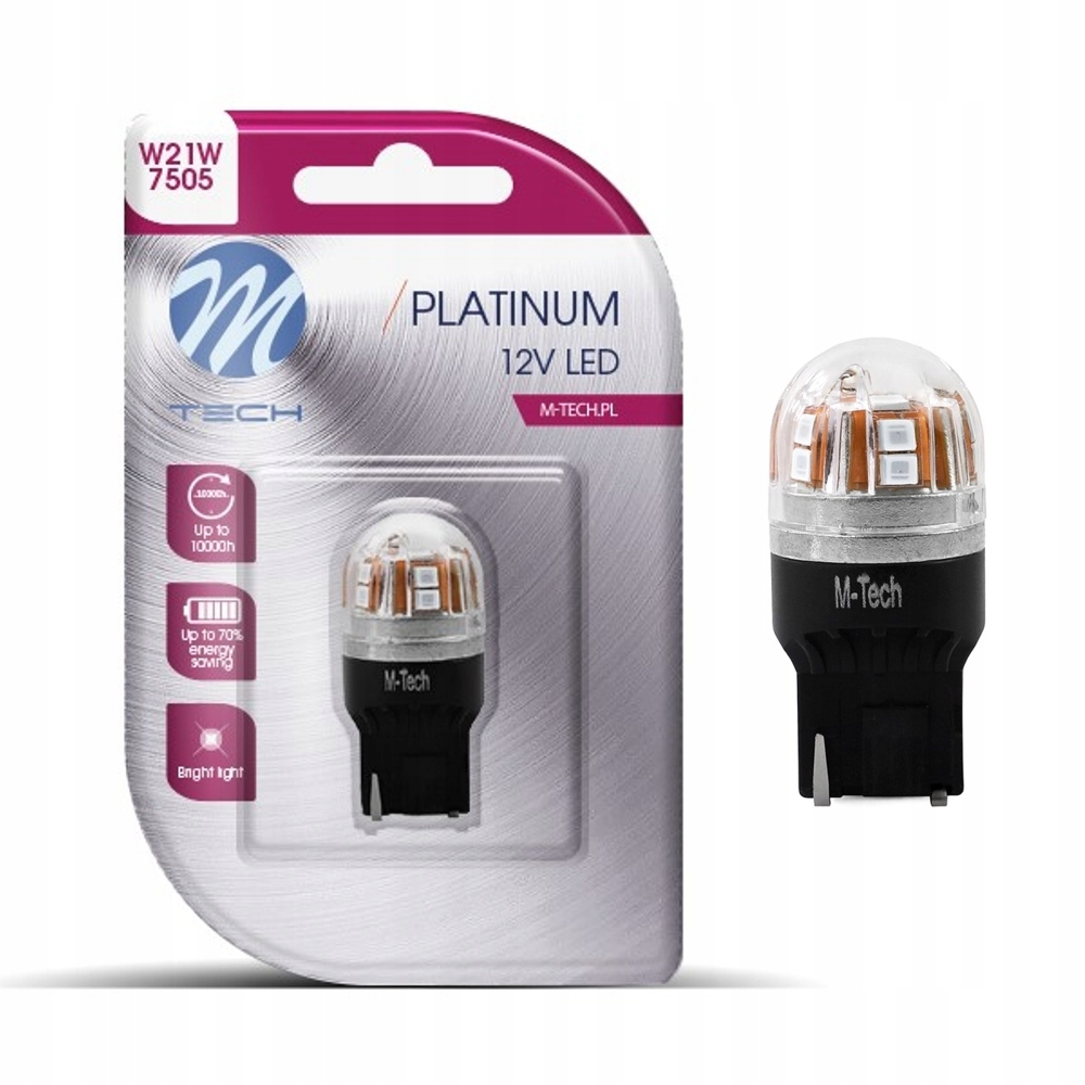 

Żarówka T20 W21W 12-24V 15x2835SM Canbus Czerwona