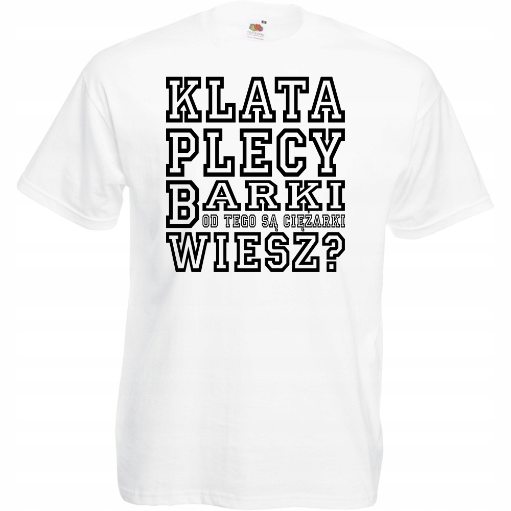 

Koszulka z nadrukiem Klata plecy barki L biała
