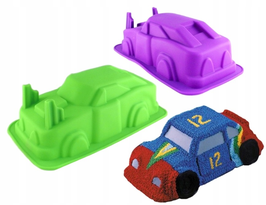 

Silikonowa Forma Do Ciast Tortów Babek Auta Car XL