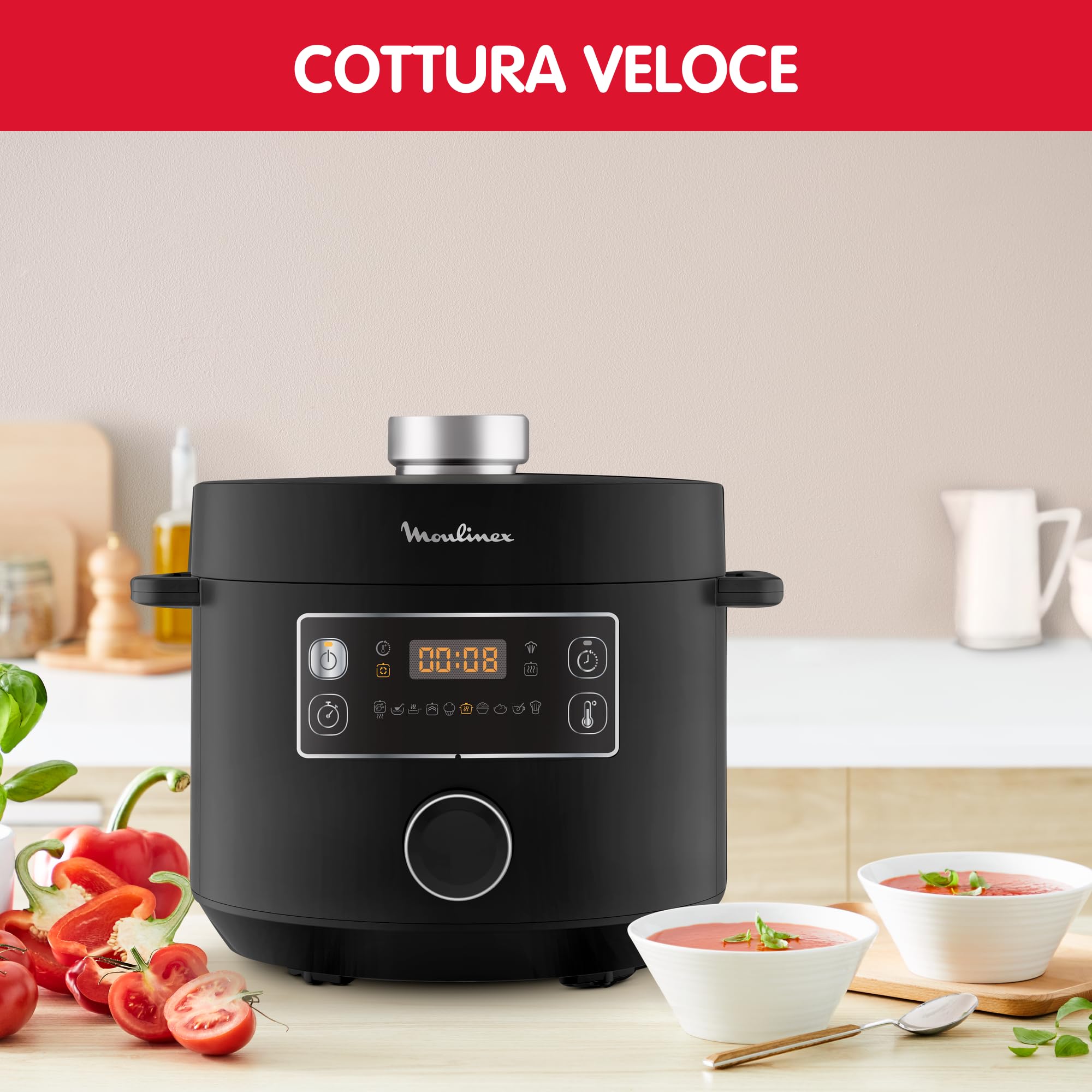 MOULINEX Epic Turbo Cuisine Szybkowar Elektryczny 1090W Czarny — miniatura 2