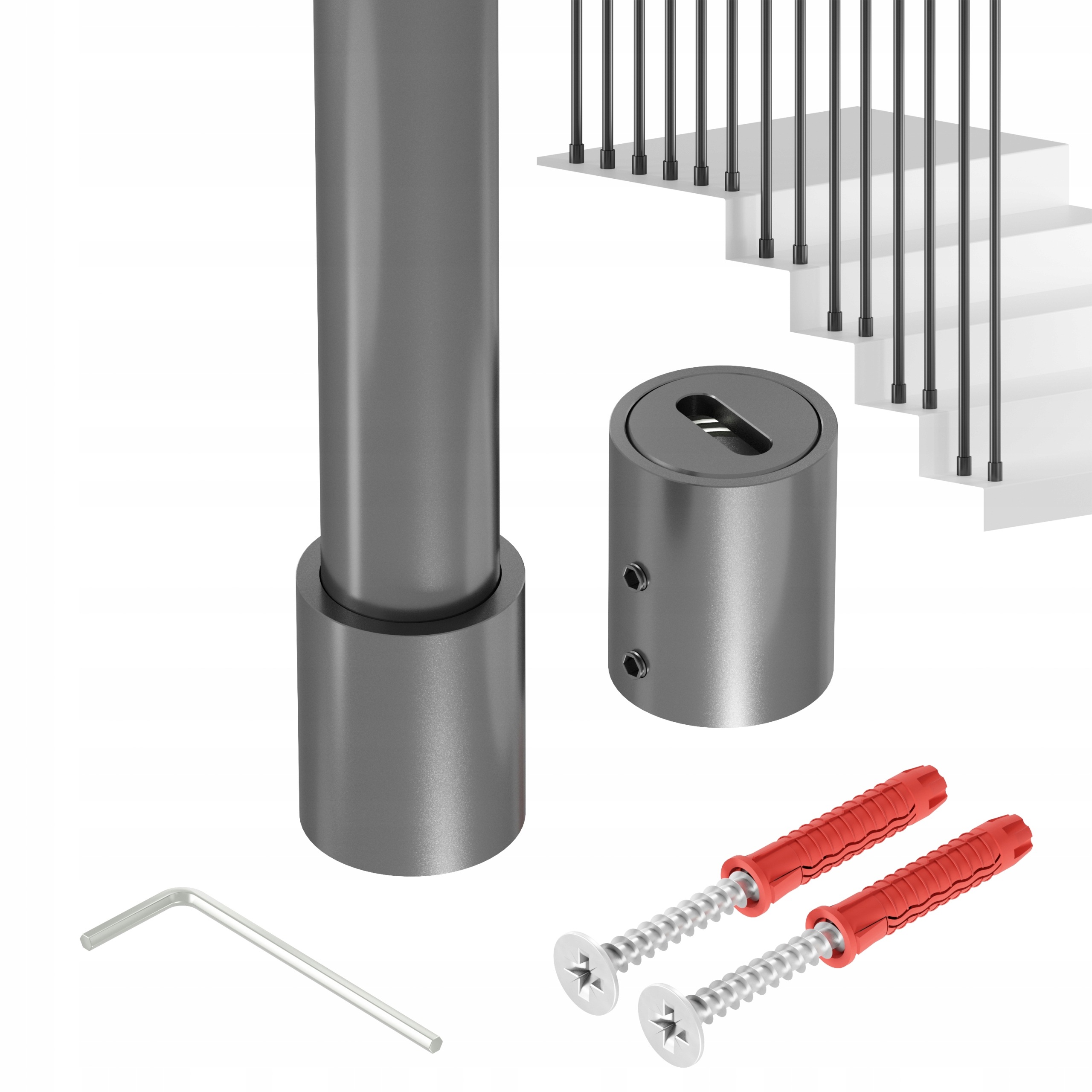 Zábradlí Na Schody Zábradlí Tralka Sloupek Grafit fi 25mm 295 CM Harfa
