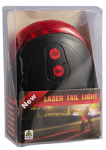 LAMPKA ROWEROWA TYLNA 5 LED TYŁ Z LASEREM 5 TRYBÓW Zasilanie bateria