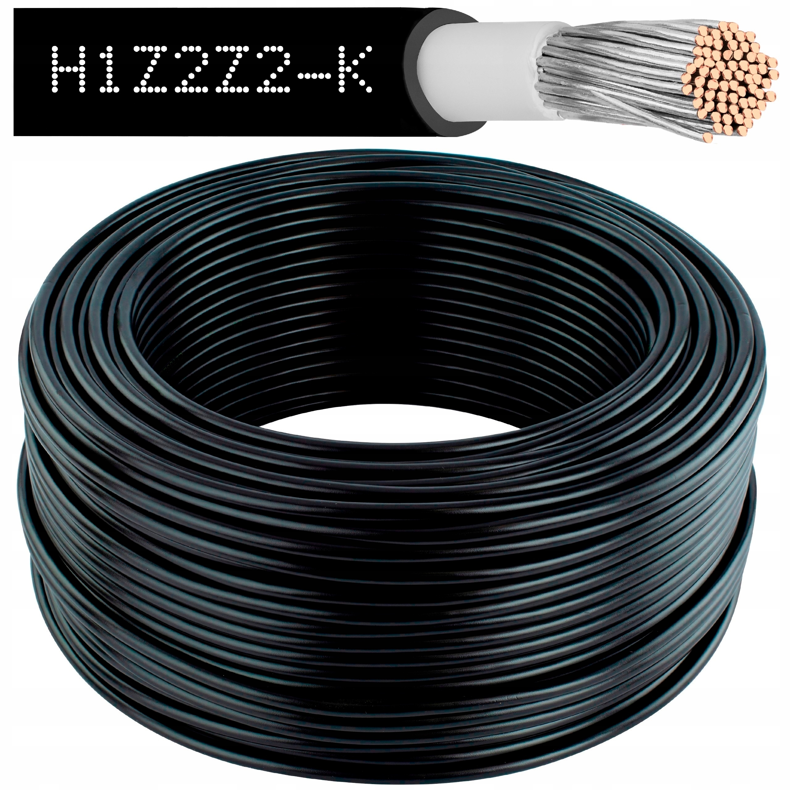 Kabel Przewód Solarny H1Z2Z2-K Lsoh Dca Fotowoltaika MC4 Czarny 6mm2 20m
