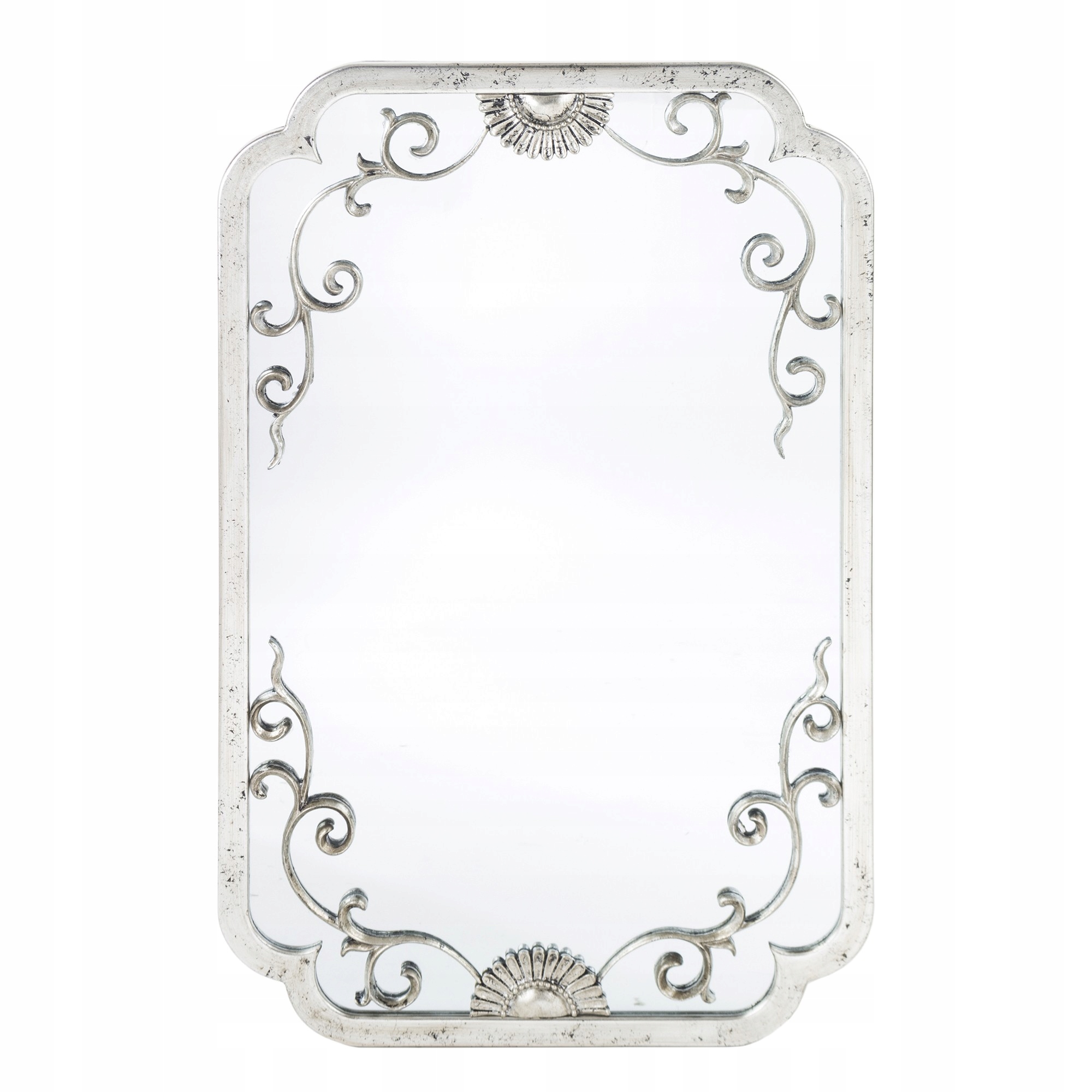 Závesné zrkadlo v retro štýle, strieborný rám