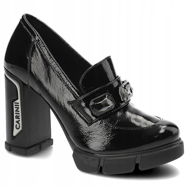 

Czarne Półbuty Carinii Eleganckie Buty Damskie