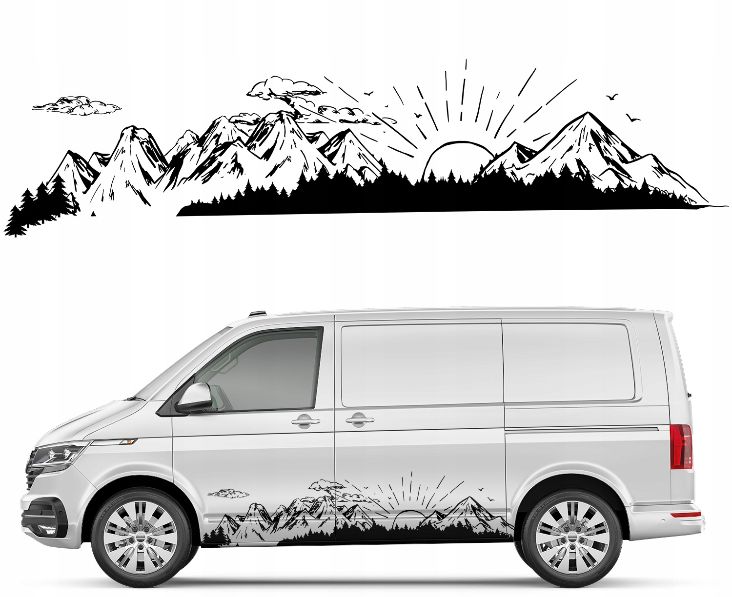 1x Nálepka na auto Motív Hory Les 61x250 cm