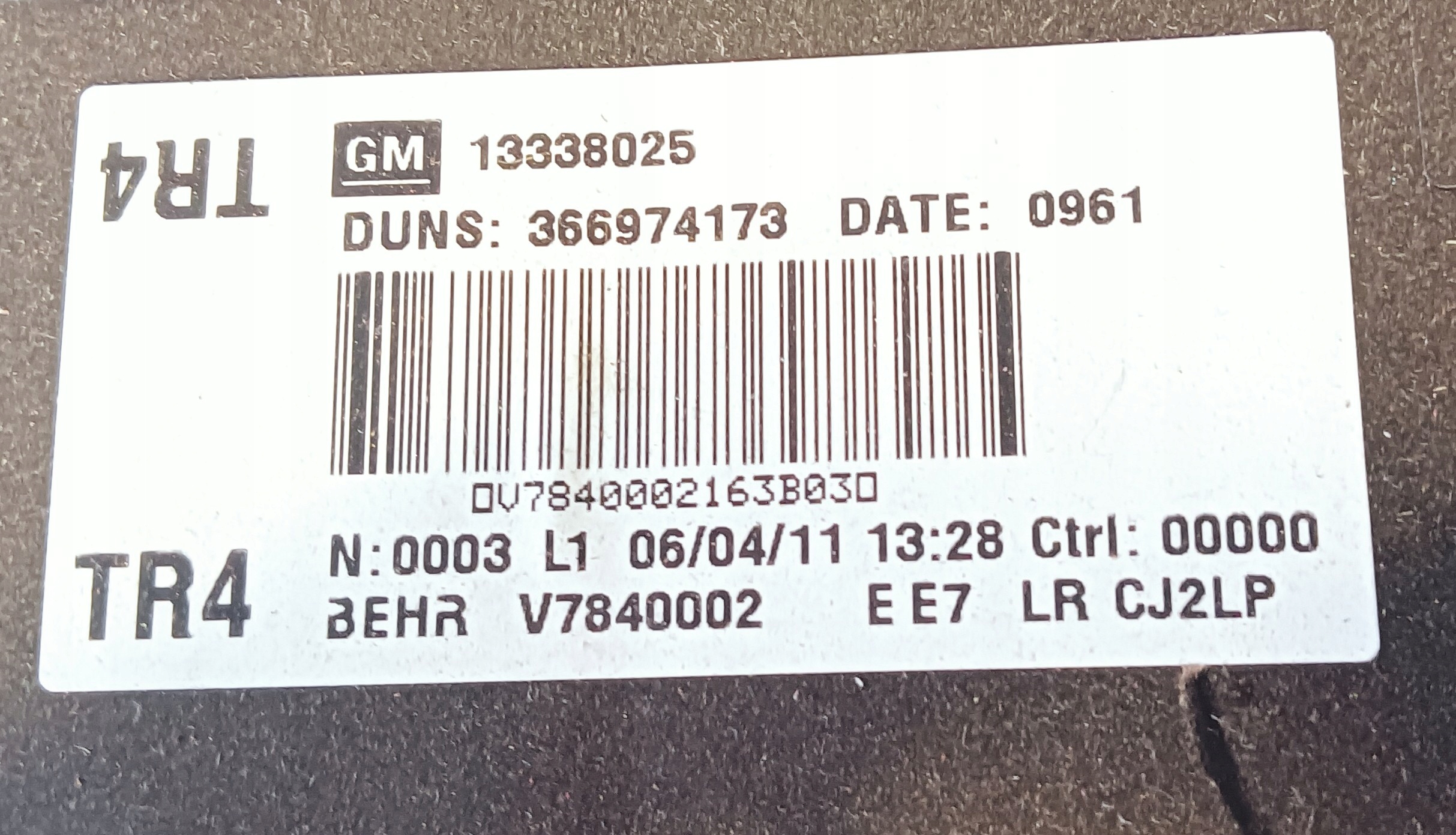 ohřívač 13338025 EUROPA OPEL ASTRA J
