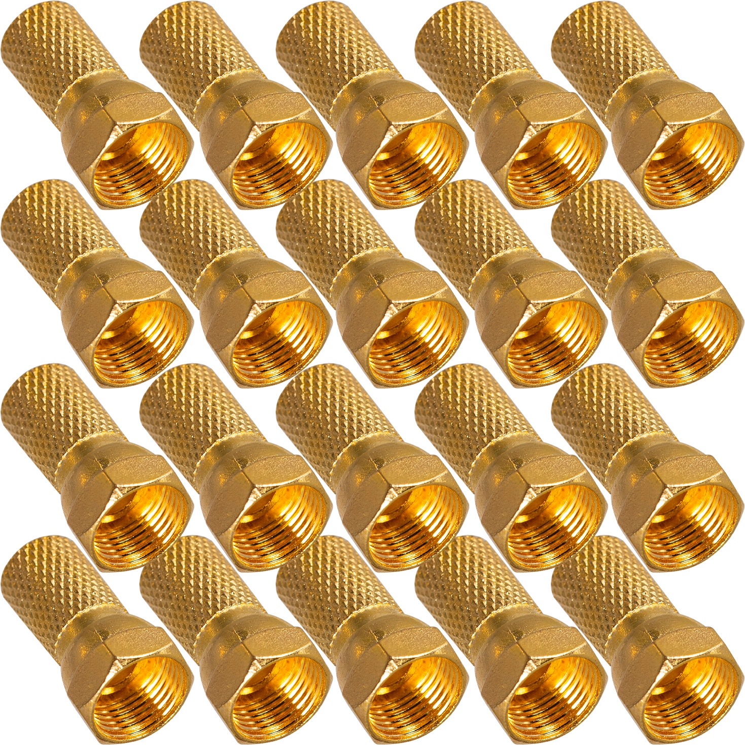 

Wtyk F Cu Gold Złoty Na Kabel 7,0 mm 20 Sztuk