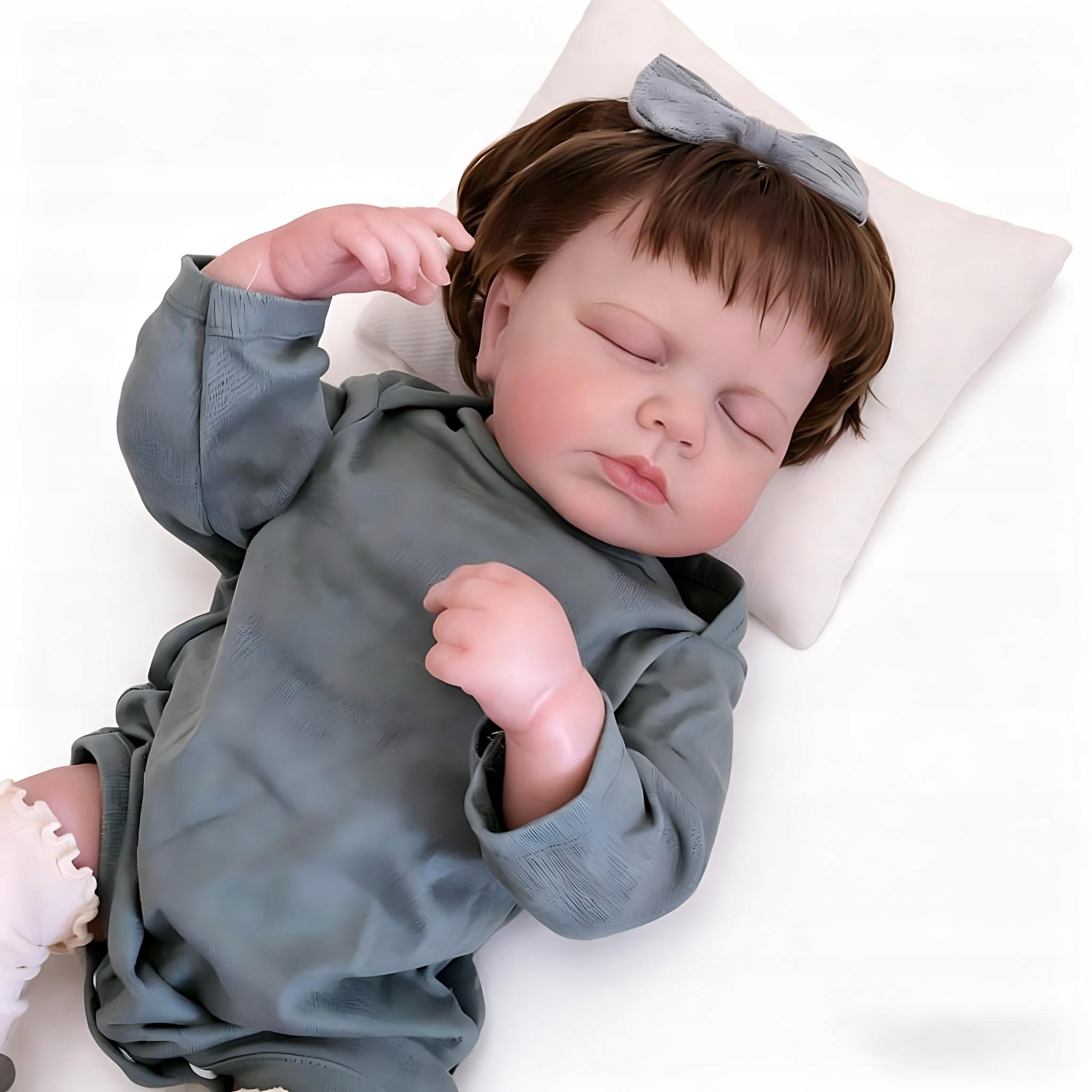 Śpiąca lalka reborn jak prawdziwe niemowlę, 49 cm