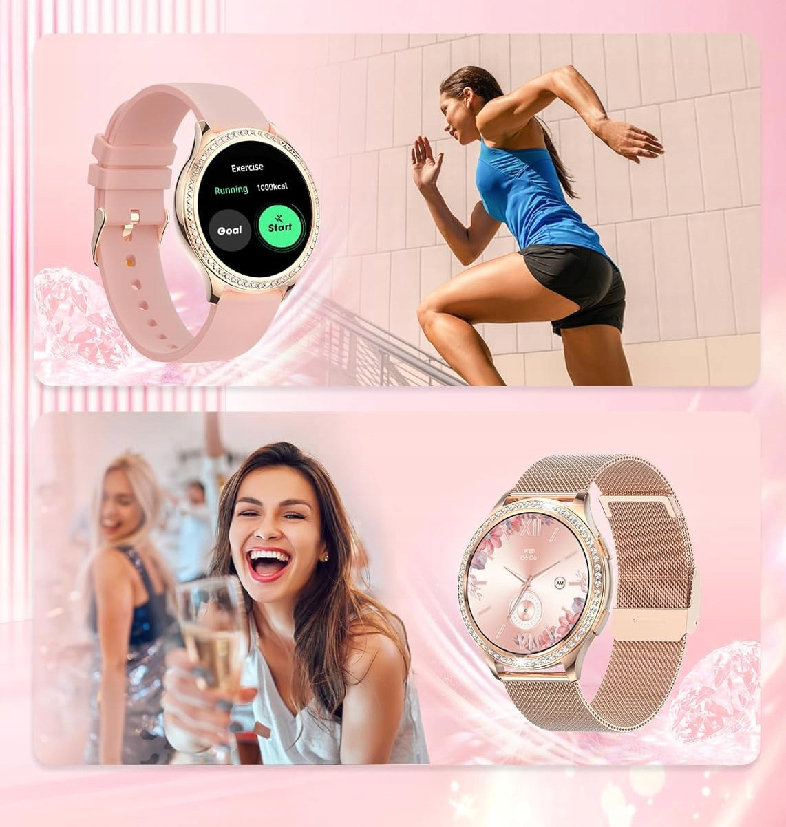 SMARTWATCH DAMSKI ZEGAREK POLSKIE MENU SPORT ZDROWIE ROZMOWY PL Transmisja danych 5G