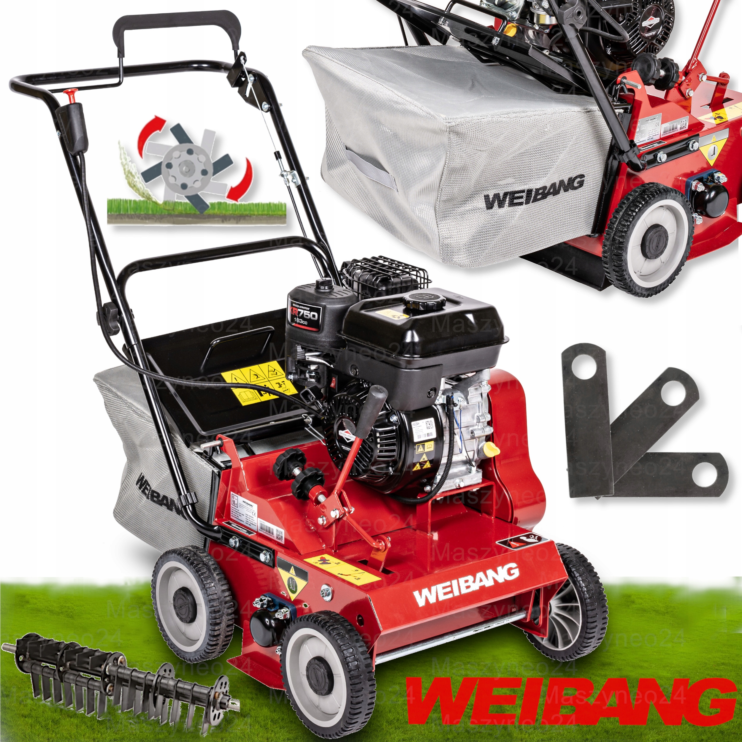 Wertykulator Weibang 38cm B&s WB384RB silnik Briggs&Stratton