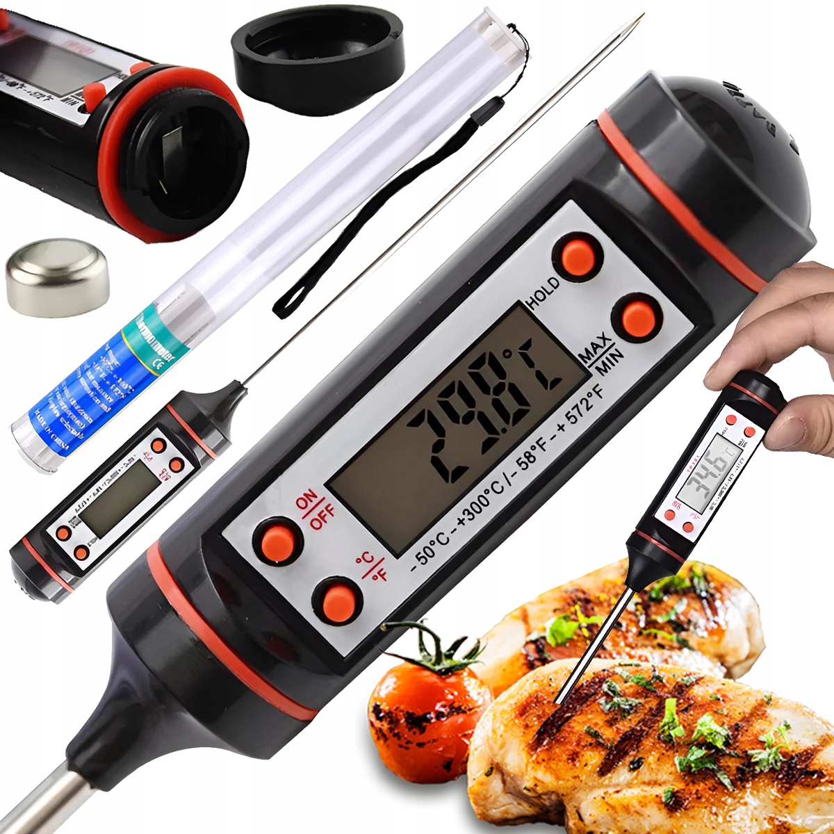 

Termometr Kuchenny Cyfrowy LCD Sonda Mięsa Wina