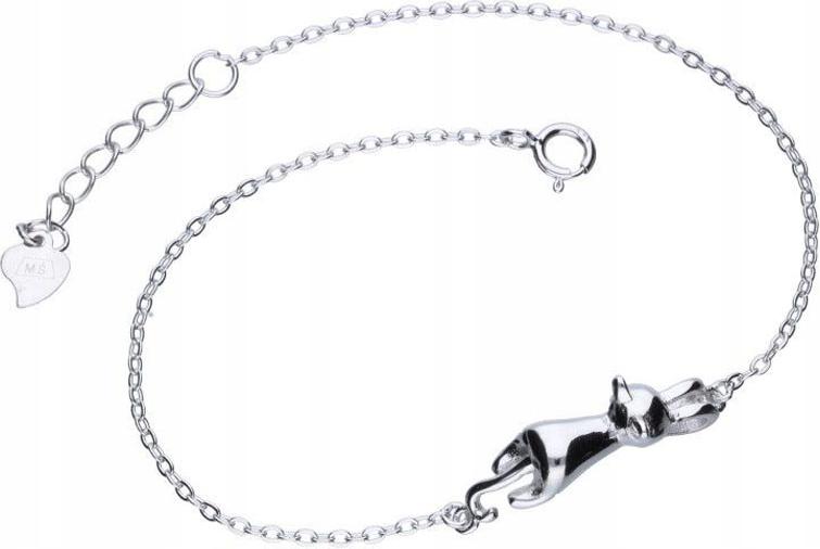 Stříbrný náramek 925 s kočičkou 2,63 g, moderní a moderní vzor pro ni