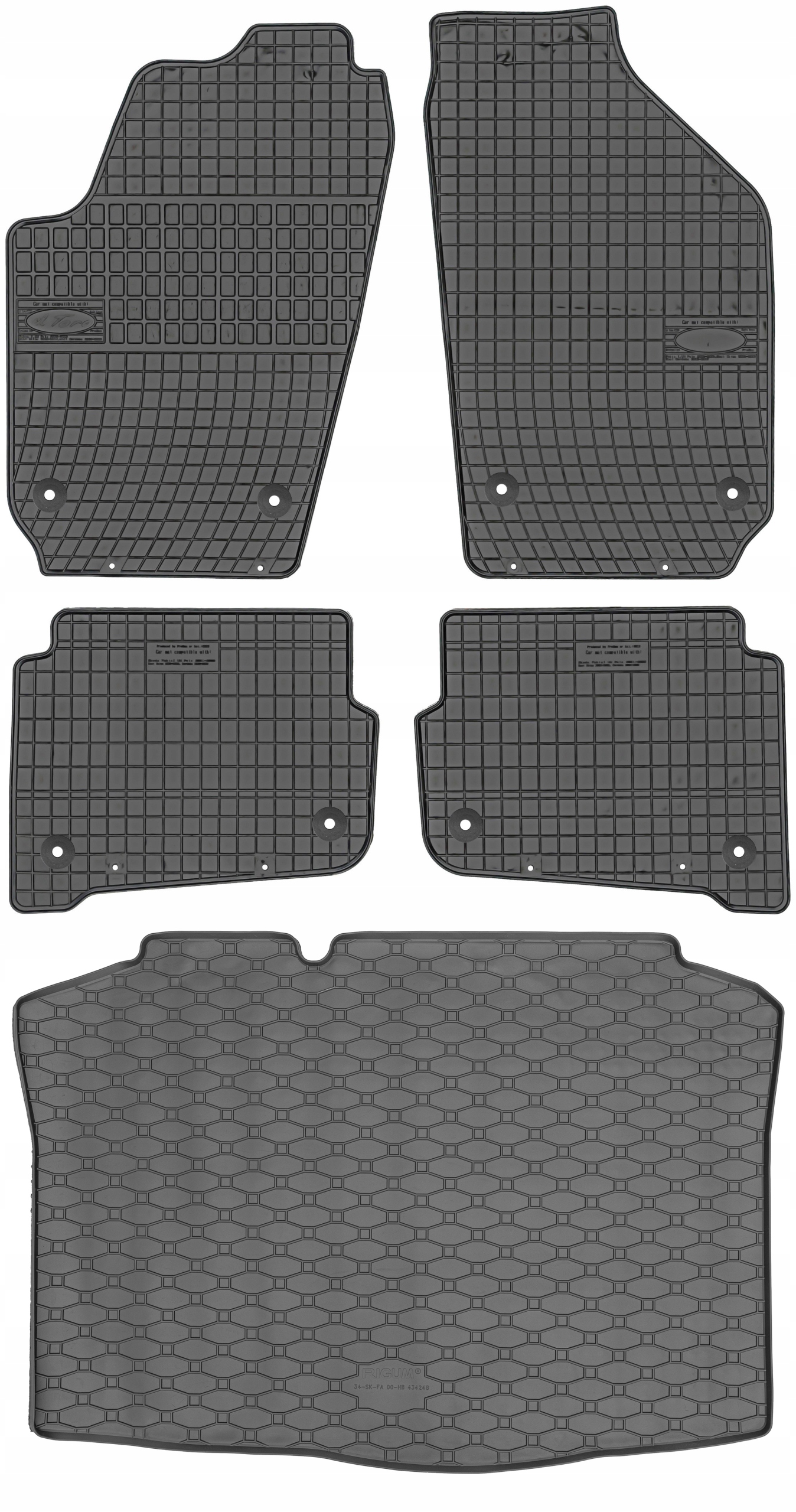 Škoda Fabia I Hatchback od roku 2000-2008 Sada Koberce batožinový priestor