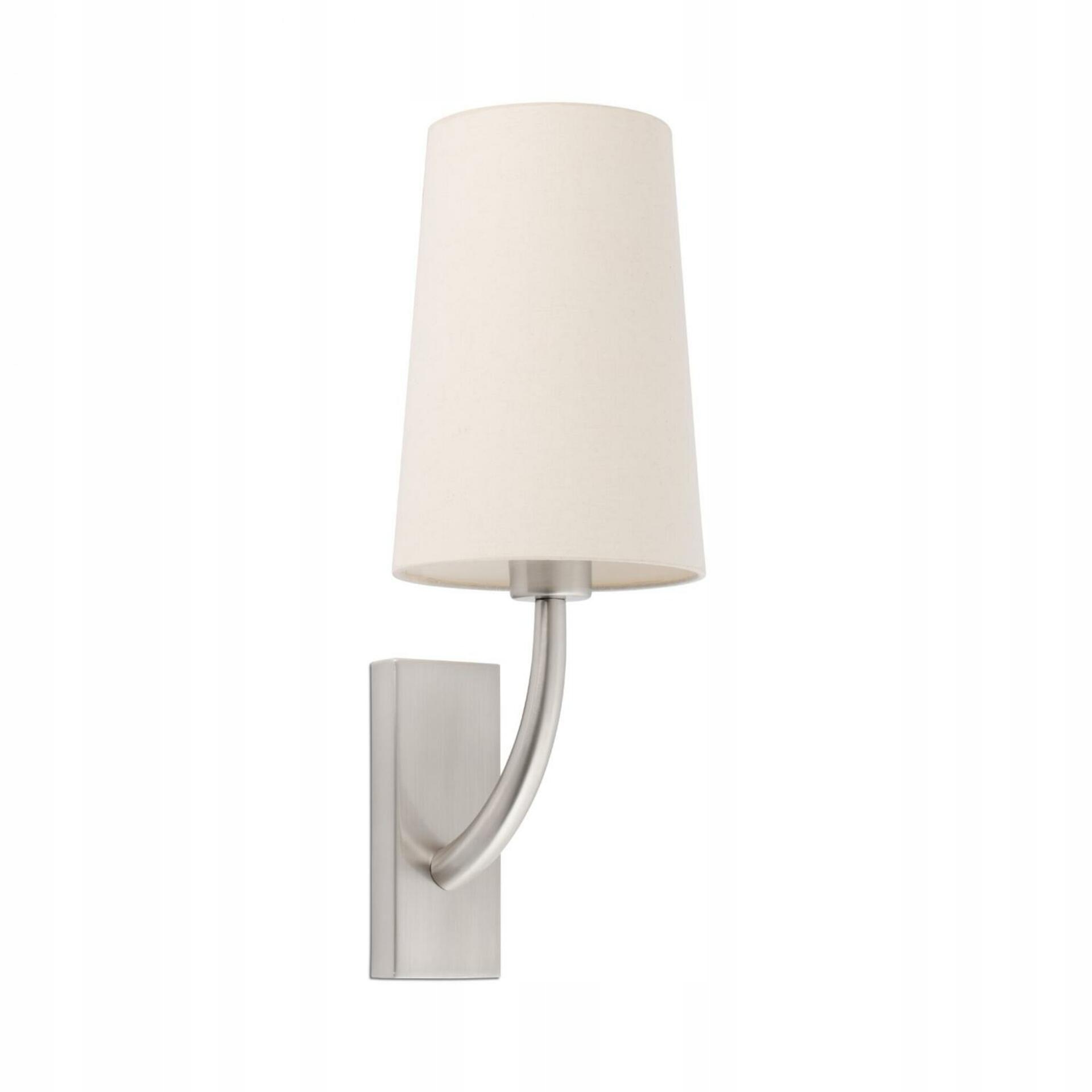 Faro Rem nástenná lampa, nikel/béžová, E27, textilné tienidlo, IP20