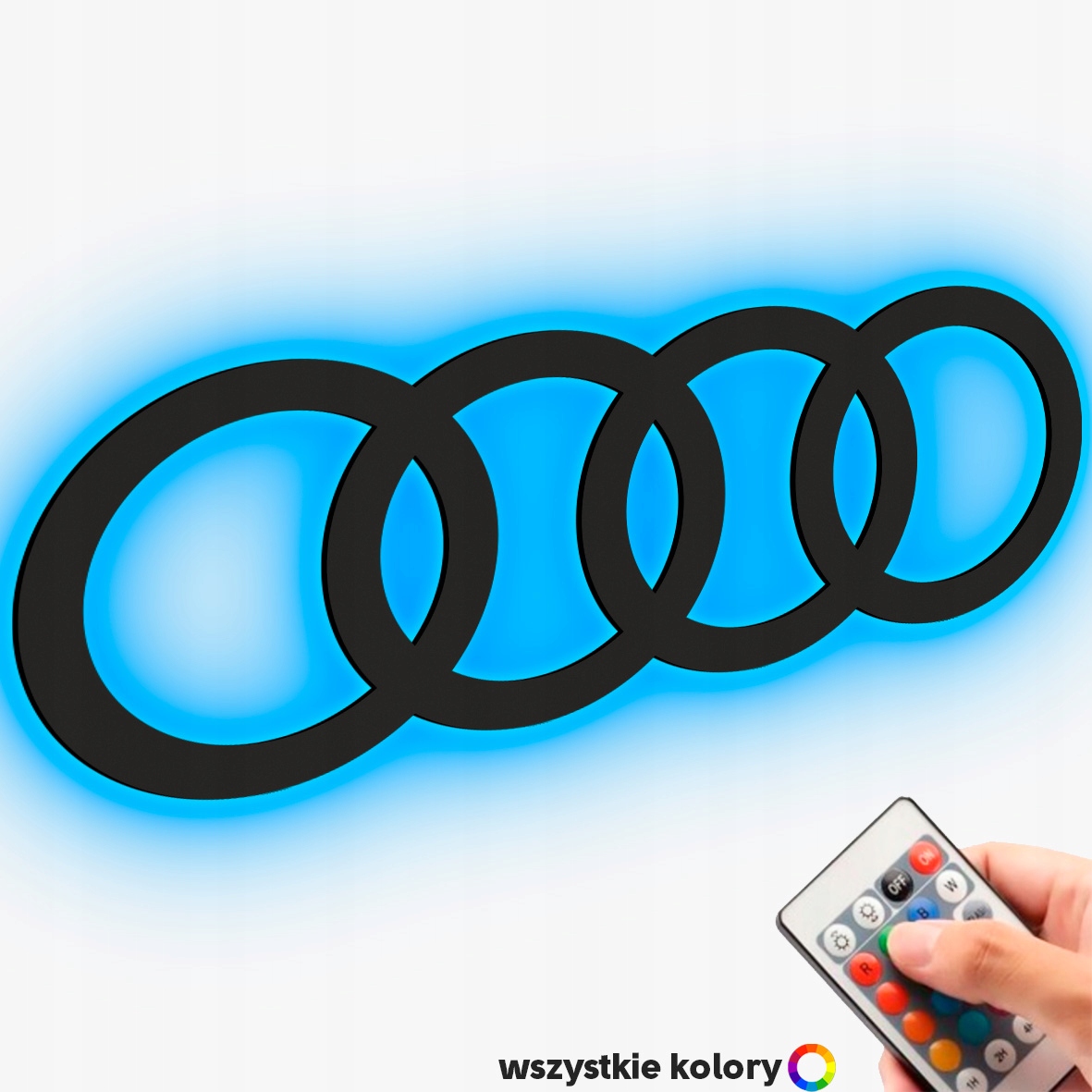 Dřevěný 3D obraz Logo Audi Nástěnná Dekorace Dárek Noční Lampa Led