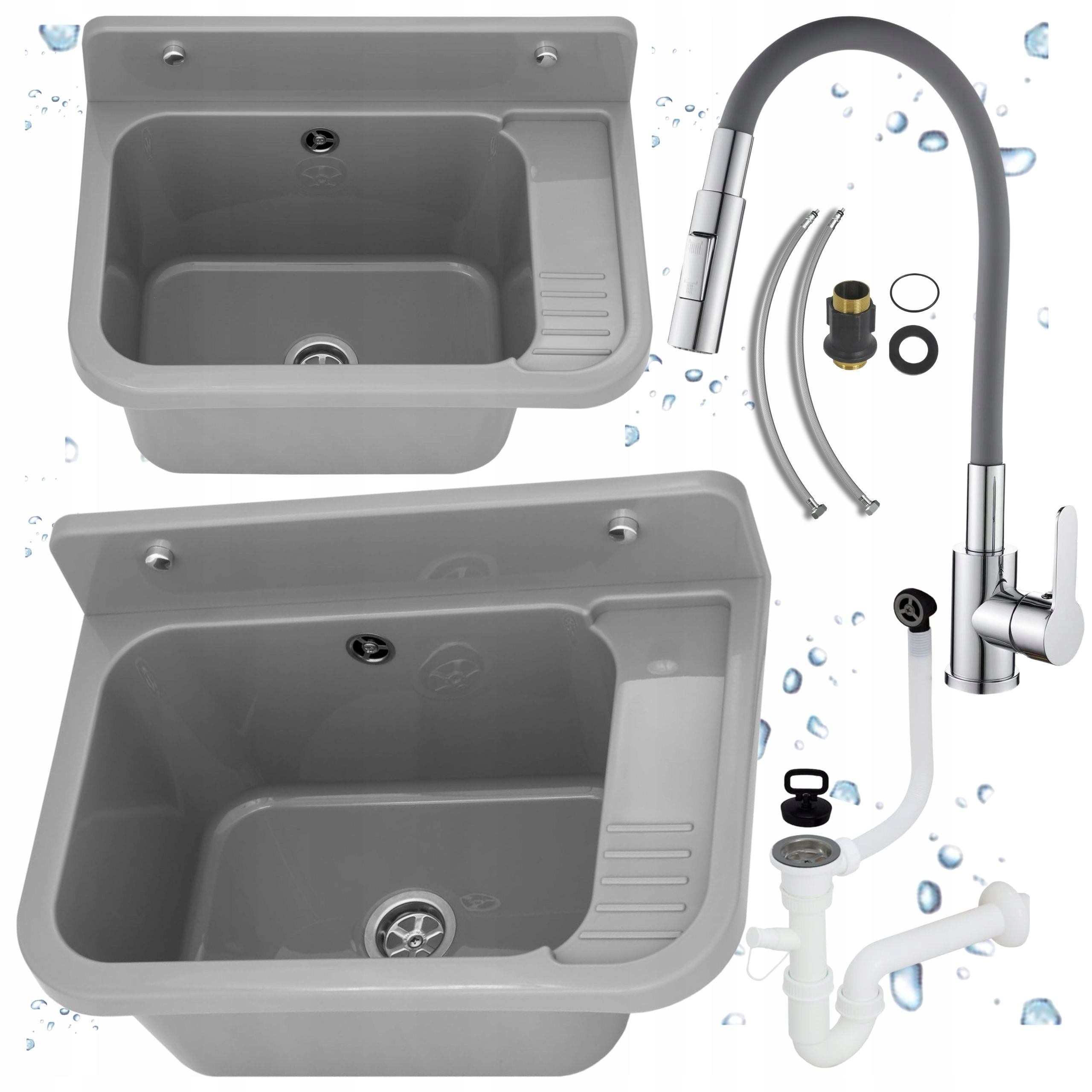 Technický Dřez Šedá Technická Komora Baterie Flex Dvouproudová Kohoutková Baterie