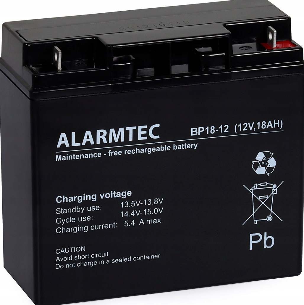 Akumulator Bateria Agm Vrla Alarmtec Bp 12V 18Ah BP18-12 BP18 18 Alarm Ups