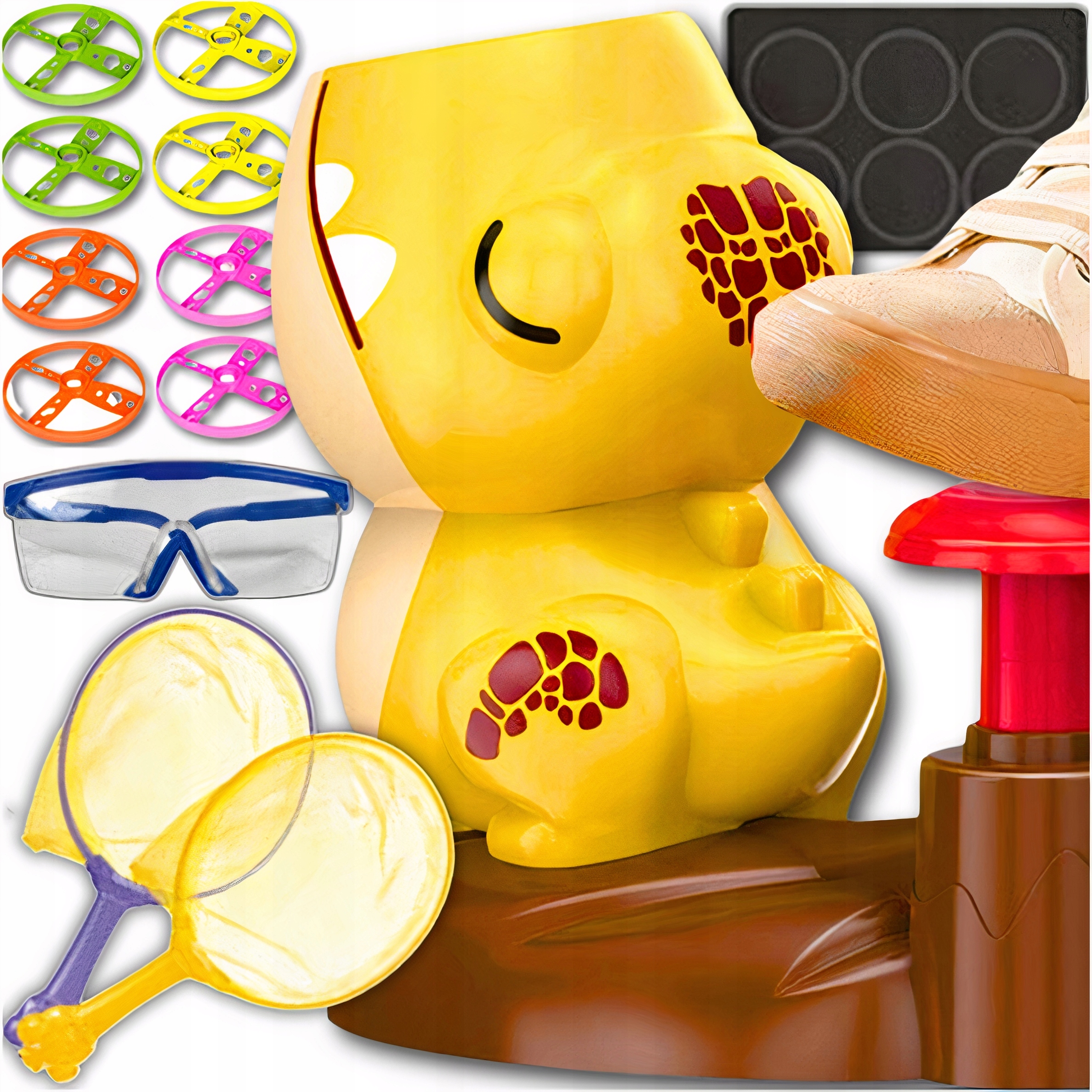 WYRZUTNIA LATAJĄCYCH KRĄŻKÓW DYSKÓW ZABAWKA KATAPULTA DLA DZIECI PREZENT