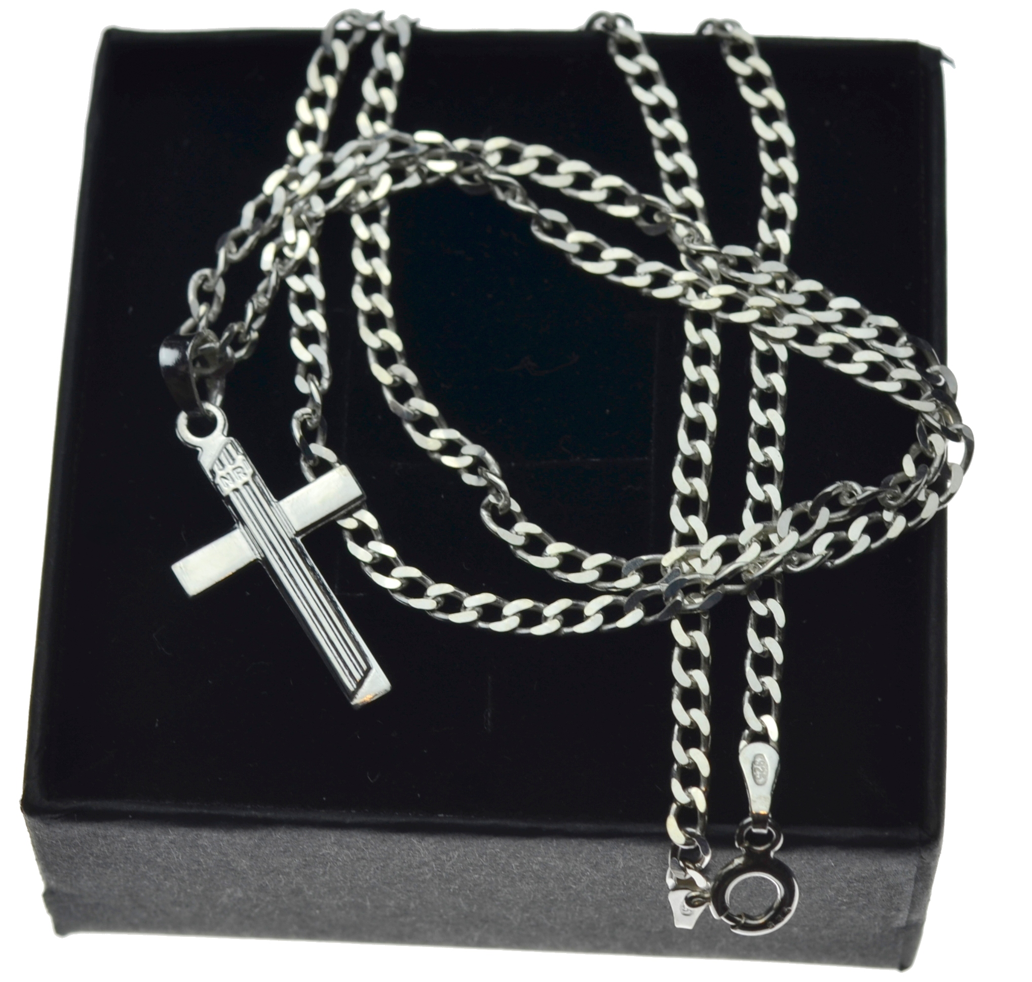 

Łańcuszek Srebrny Pancerka 55CM Krzyżyk Gładki 925