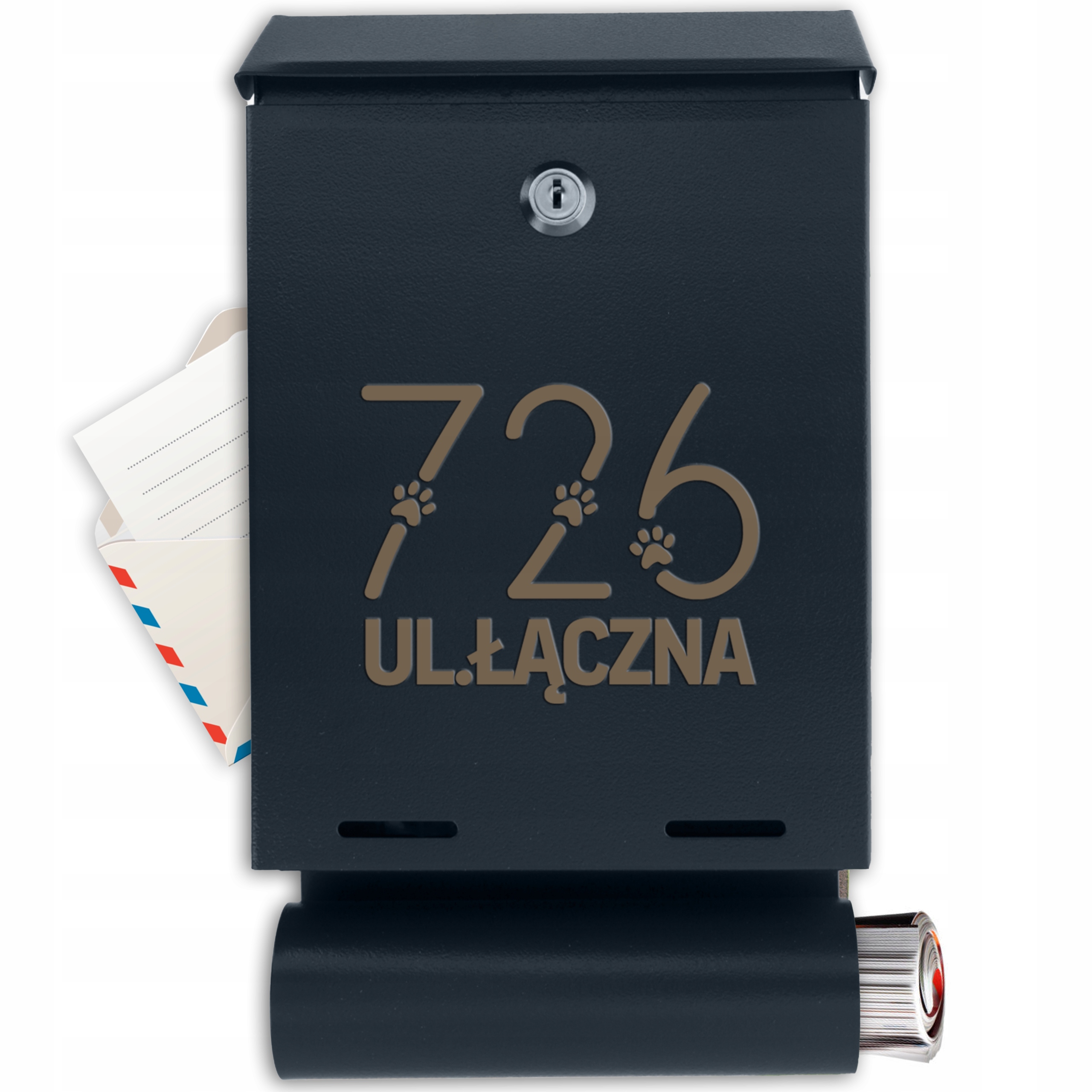 Poštovní Schránka S Vaším Adresním Číslem Na Dopisy Antracit S Trubičkou Na Noviny