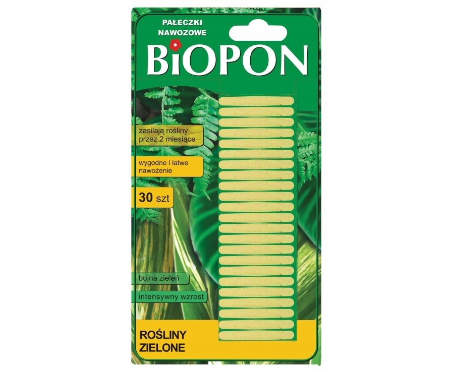 

Pałeczki Nawozowe Rośliny Zielone 30sztuk Biopon