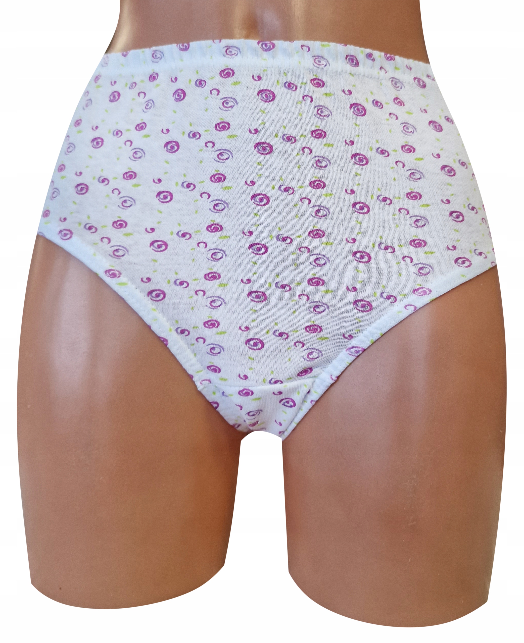 4x MAJTKI DAMSKIE BAWEŁNIANE BIAŁE KWIAT 2XL Rozmiar XXL