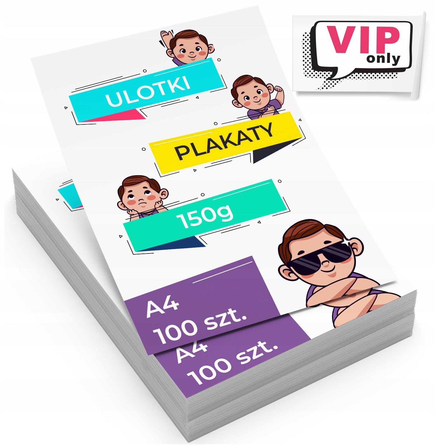 

Ulotki A4 Dwustronne 150g Full Kolor