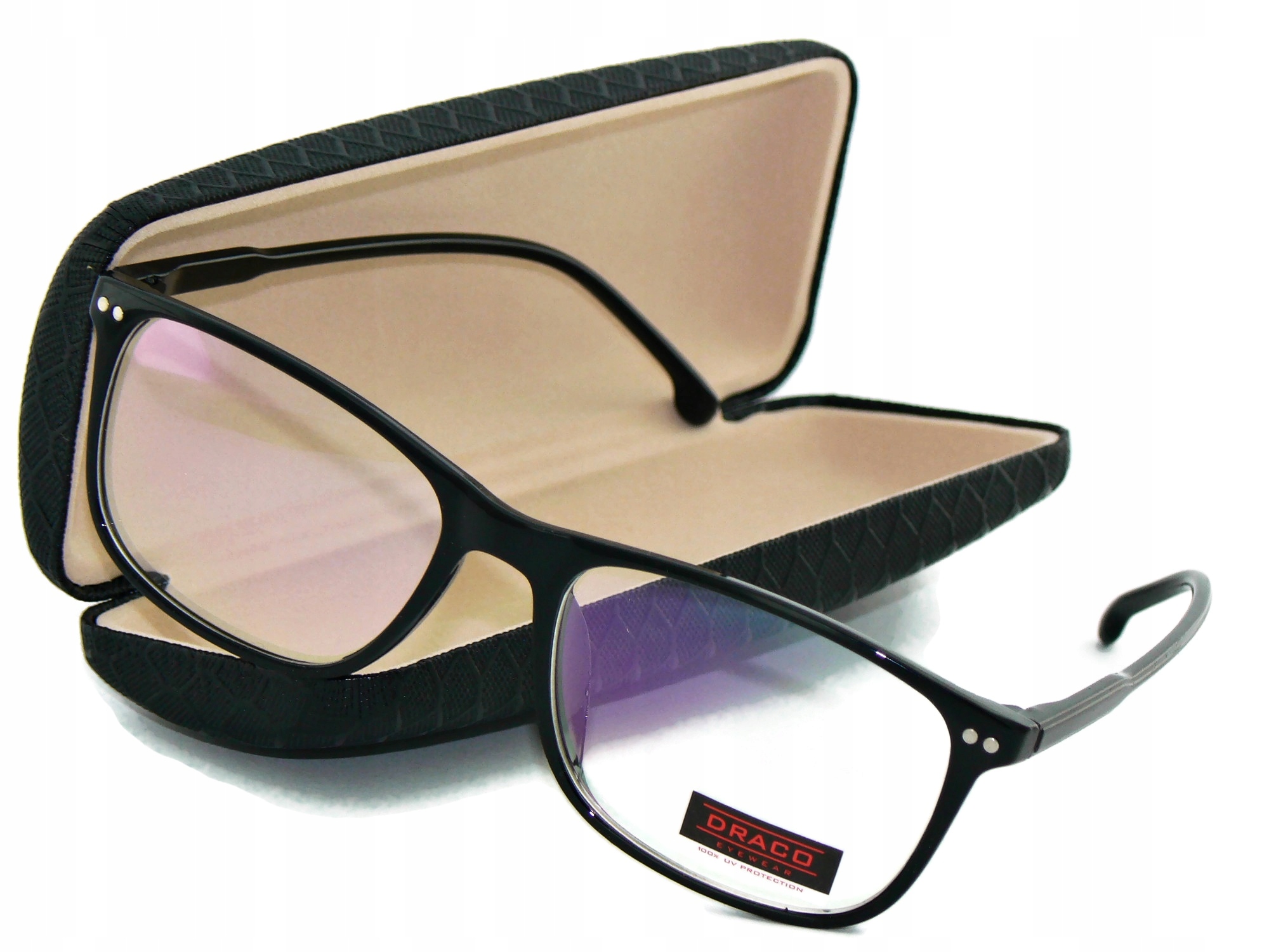 MĘSKIE OKULARY Z ANTYREFLEKSEM ZERÓWKI KOMPUTERA Marka Draco