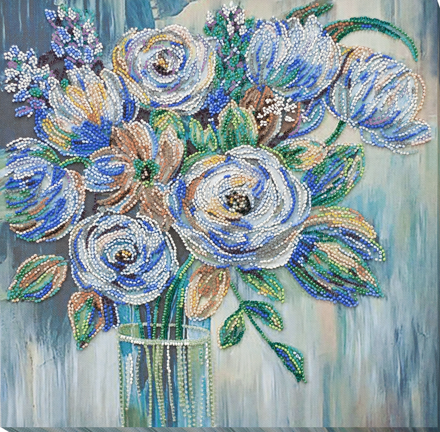 Sada na vyšívání korálků "Pastel bouquet" Diy korálková výšivka