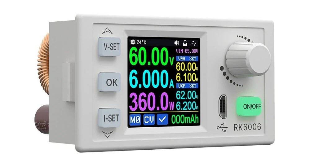 RK6006BT panelowy moduł zasilacza 60V 6A 360W Riden z Bluetooth