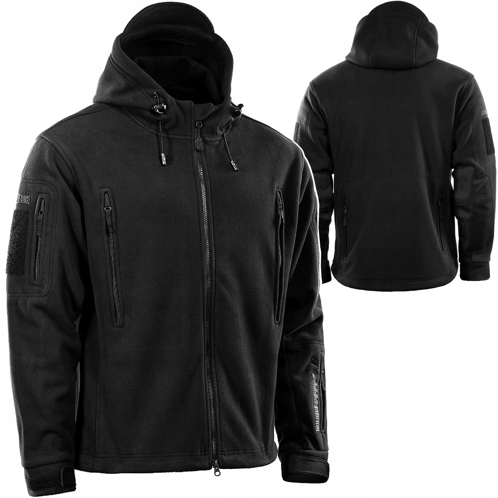 Bluza Polarowa Z Kapturem Kurtka Windblocker Division Czarna M-Tac M