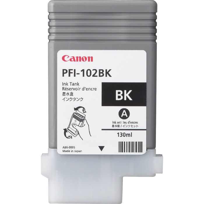 Canon Zásobník inkoustu PFI-102Bk/ iPF-500/ 6x0/ 7xx/ LP-xxx/ Černý