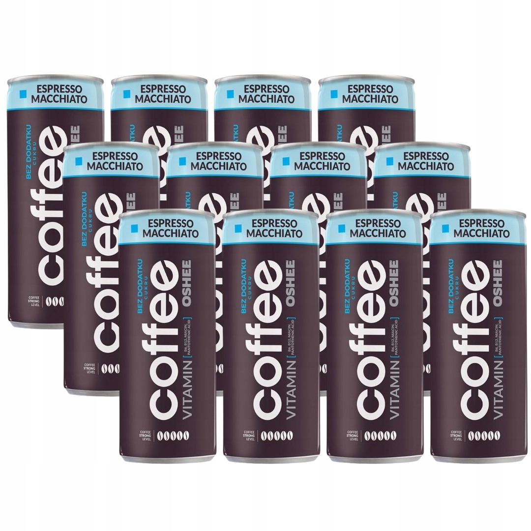 Levně Oshee Coffee Espresso Macchiatto Mléčný kávový nápoj 250 ml x 12 kusů