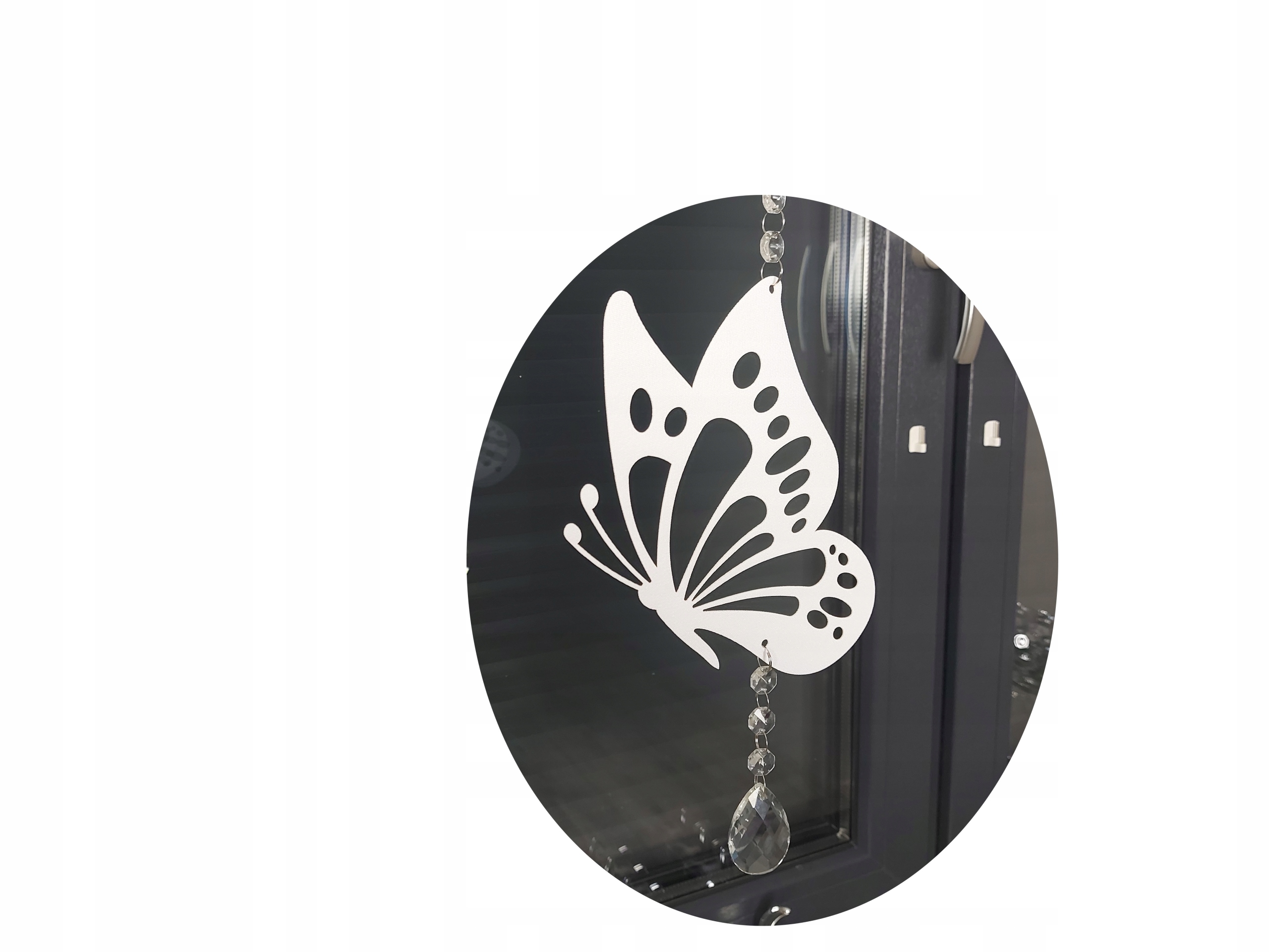 ZAWIESZKA AŻUROWA OZDOBA AŻUR MOTYL BOKIEM +PRZYSSAWKA GIRLANDA