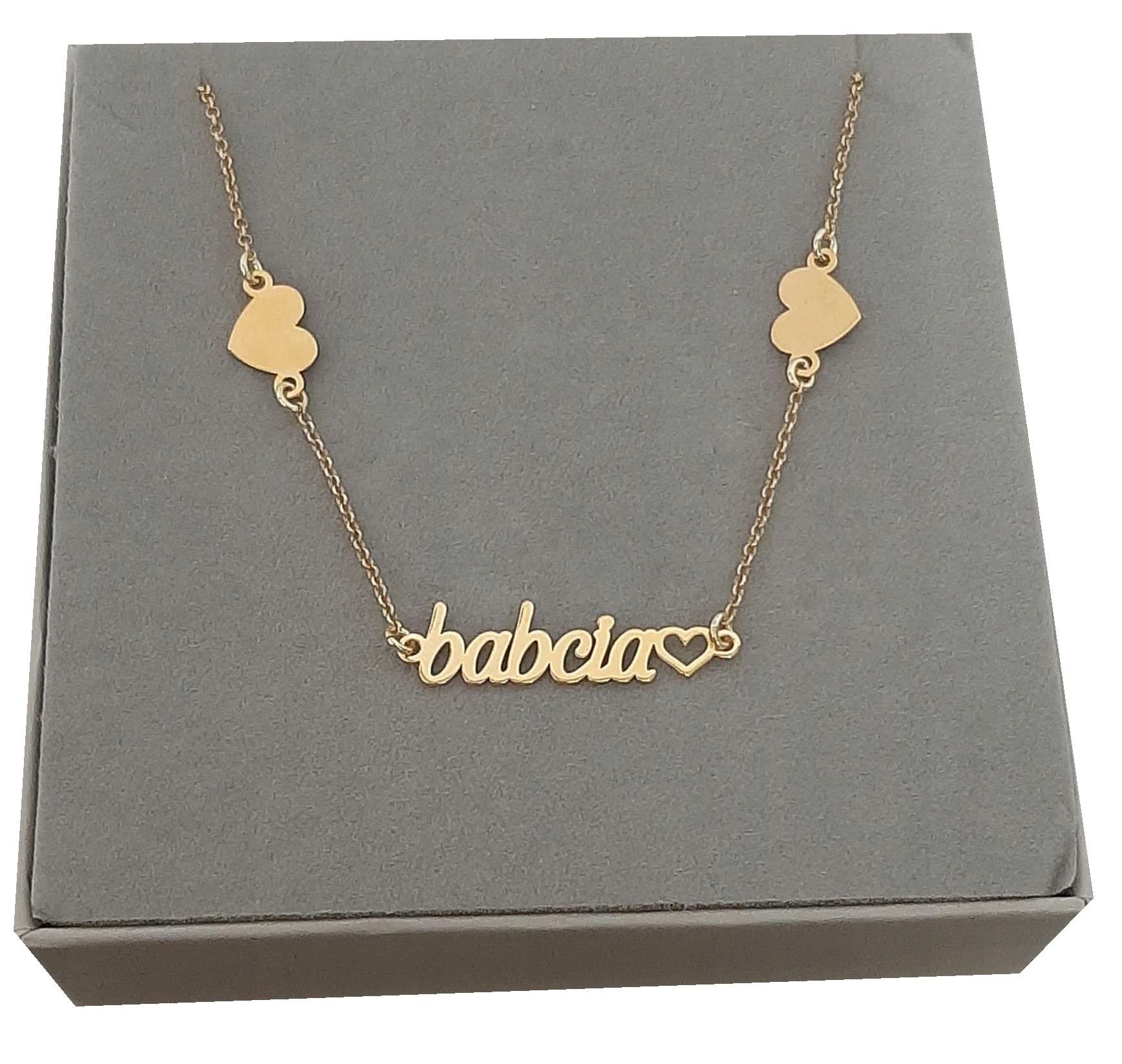 Zlatý náhrdelník Babička pro babičku stříbro 925 Gravírování