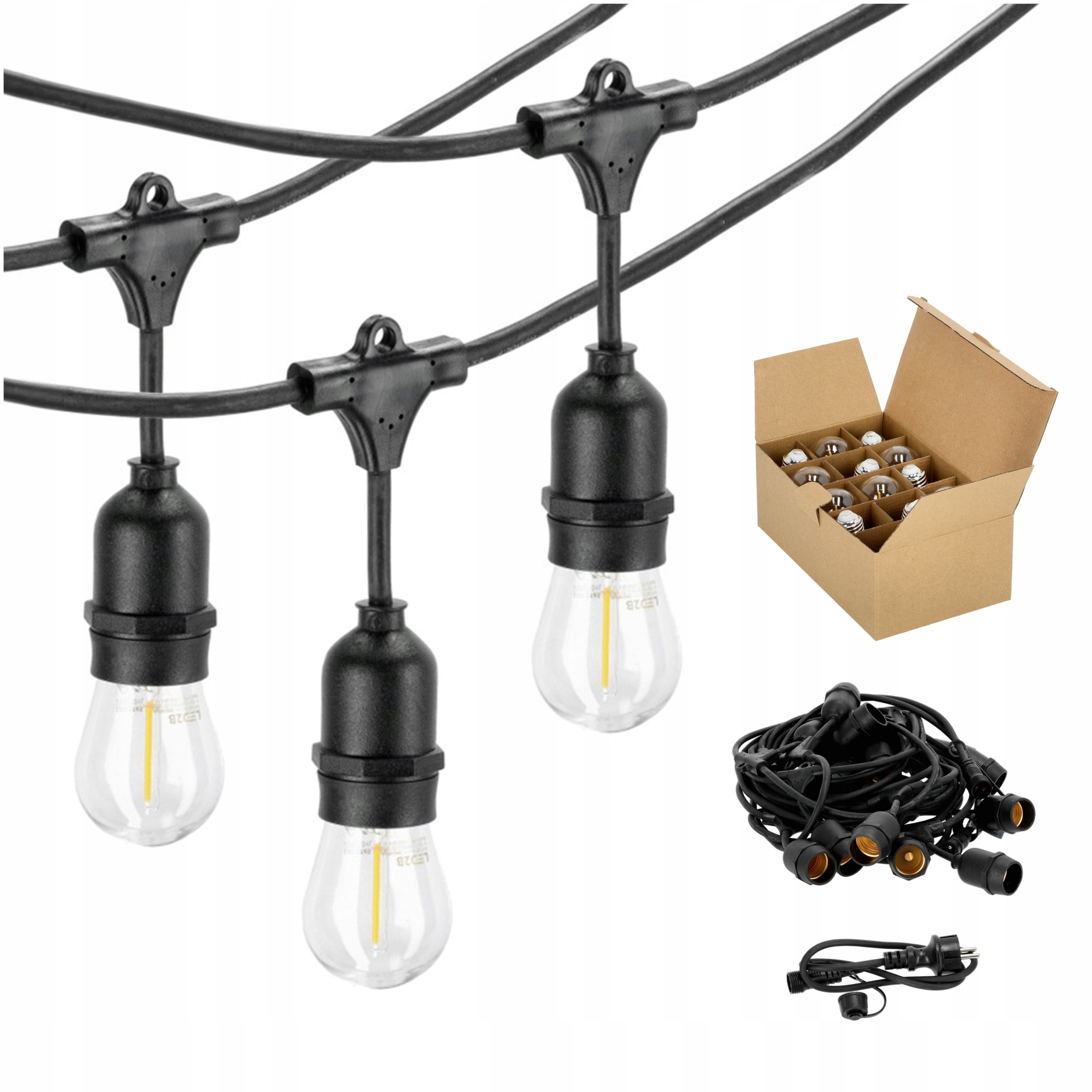 Zahradní girlanda Světelný řetěz 15 m na 15 x 1 W IP44 Led žárovky