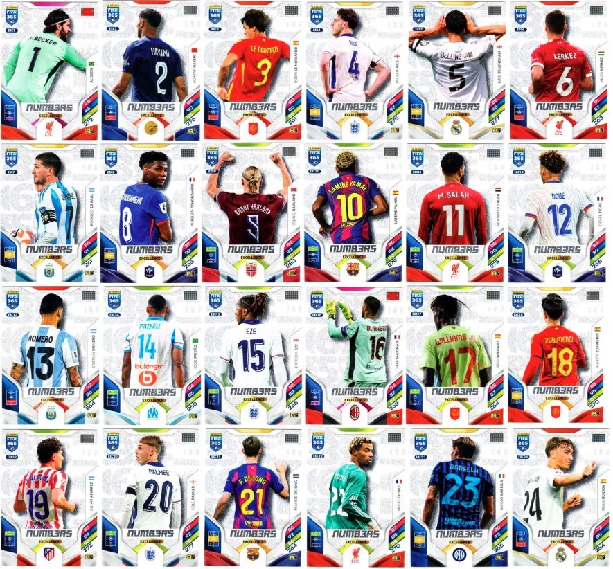 Panini FIFA 365 2026 NUMBERS Komplet Excellence 24 karty set zestaw - YAMAL