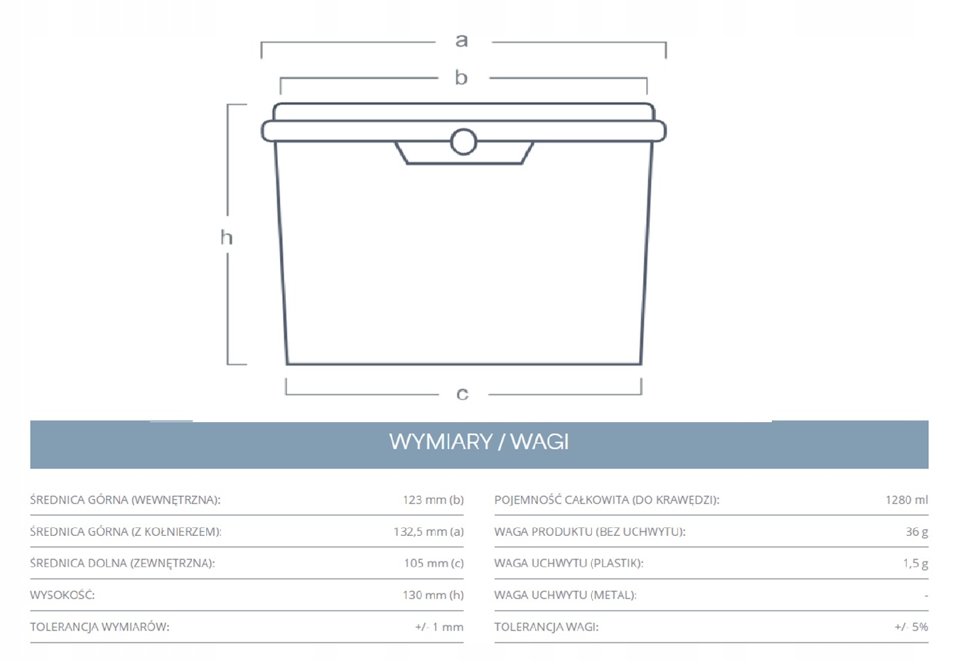WIADRO 1 L WIADERKO PRZEZROCZYSTE PLASTIKOWE Z POKRYWKĄ ATEST 1000ml Marka inna