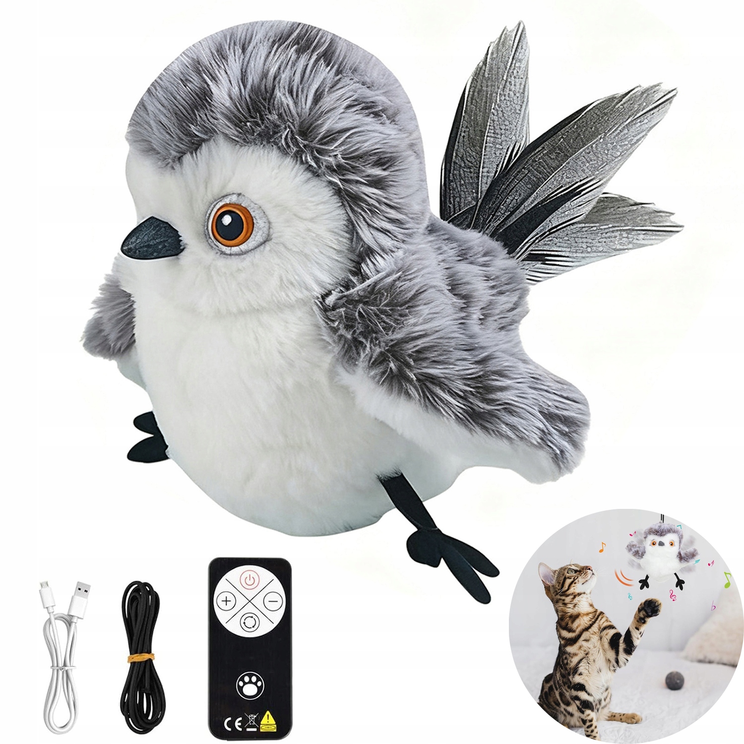 Levně Interaktivní Hračka Pro Kočky Plyšová simulace zvířete Pohyb Zvuk