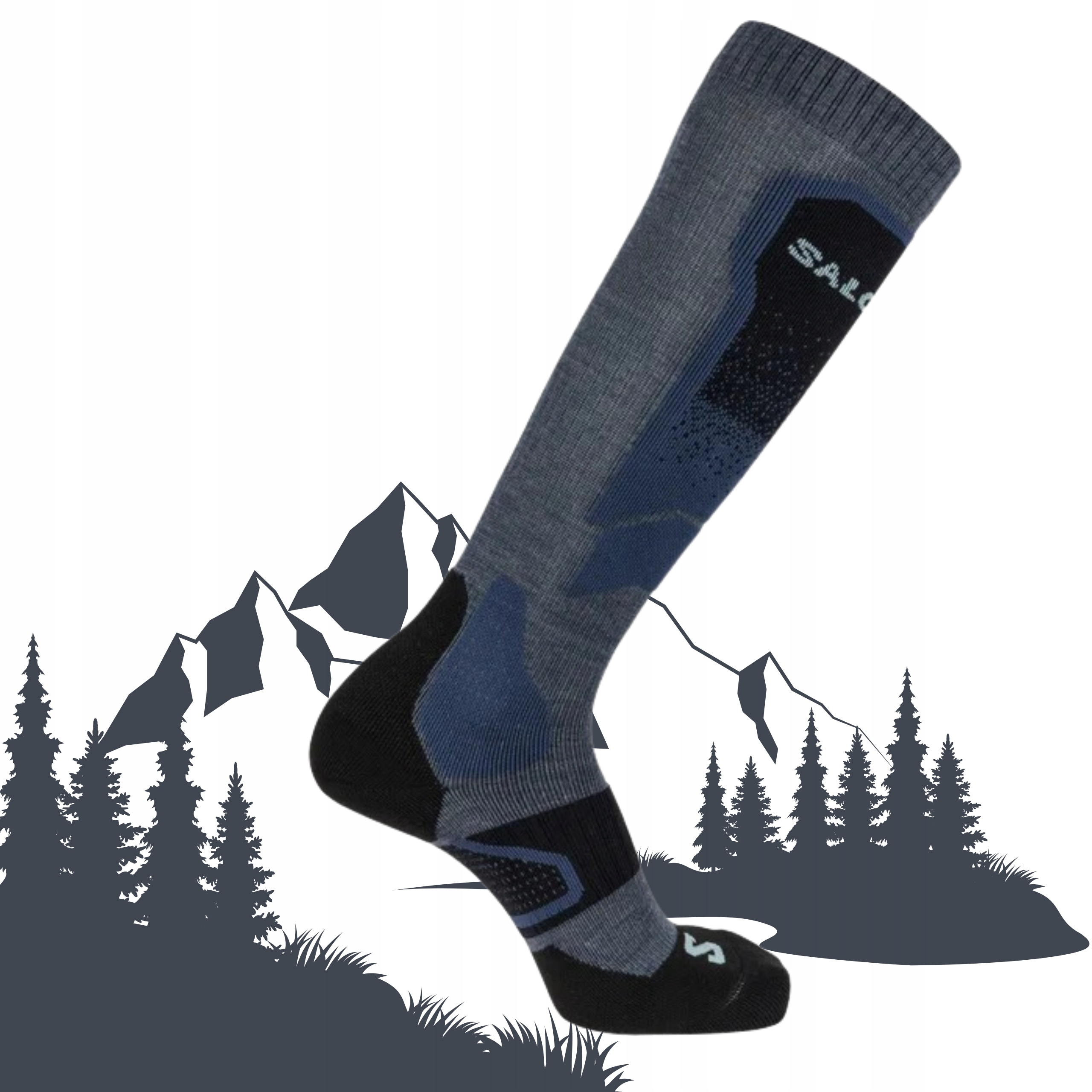 Skarpety Narciarskie Zimowe Salomon S/max Wełna Merino Ski Ciepłe 39-41